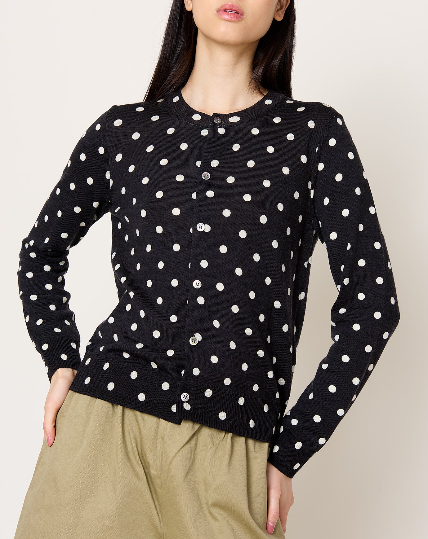 Comme des Garçons Comme des Garçons Polka Dot Cardigan in Black