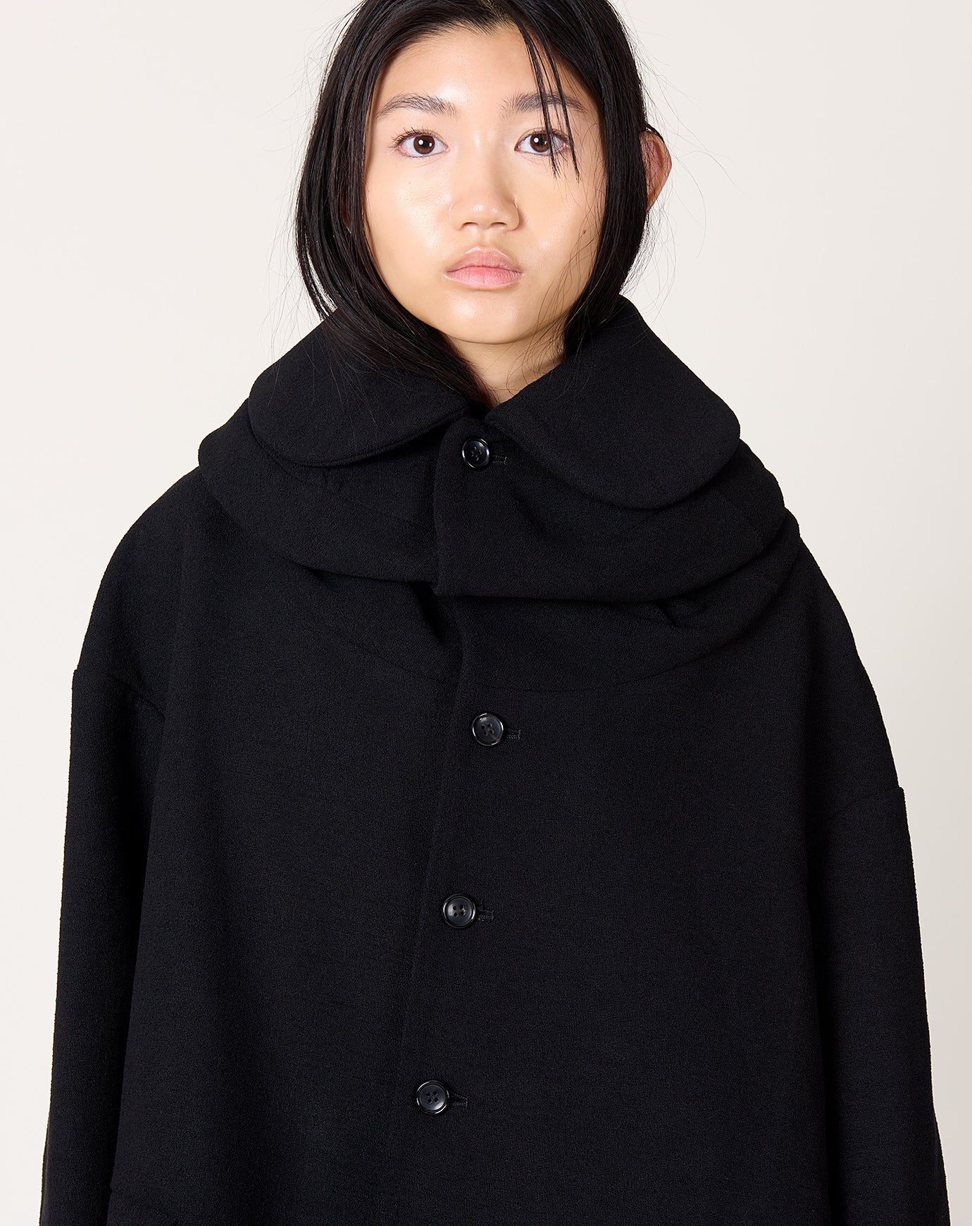 Comme des Garçons Comme des Garçons Fold Collar Coat in Black