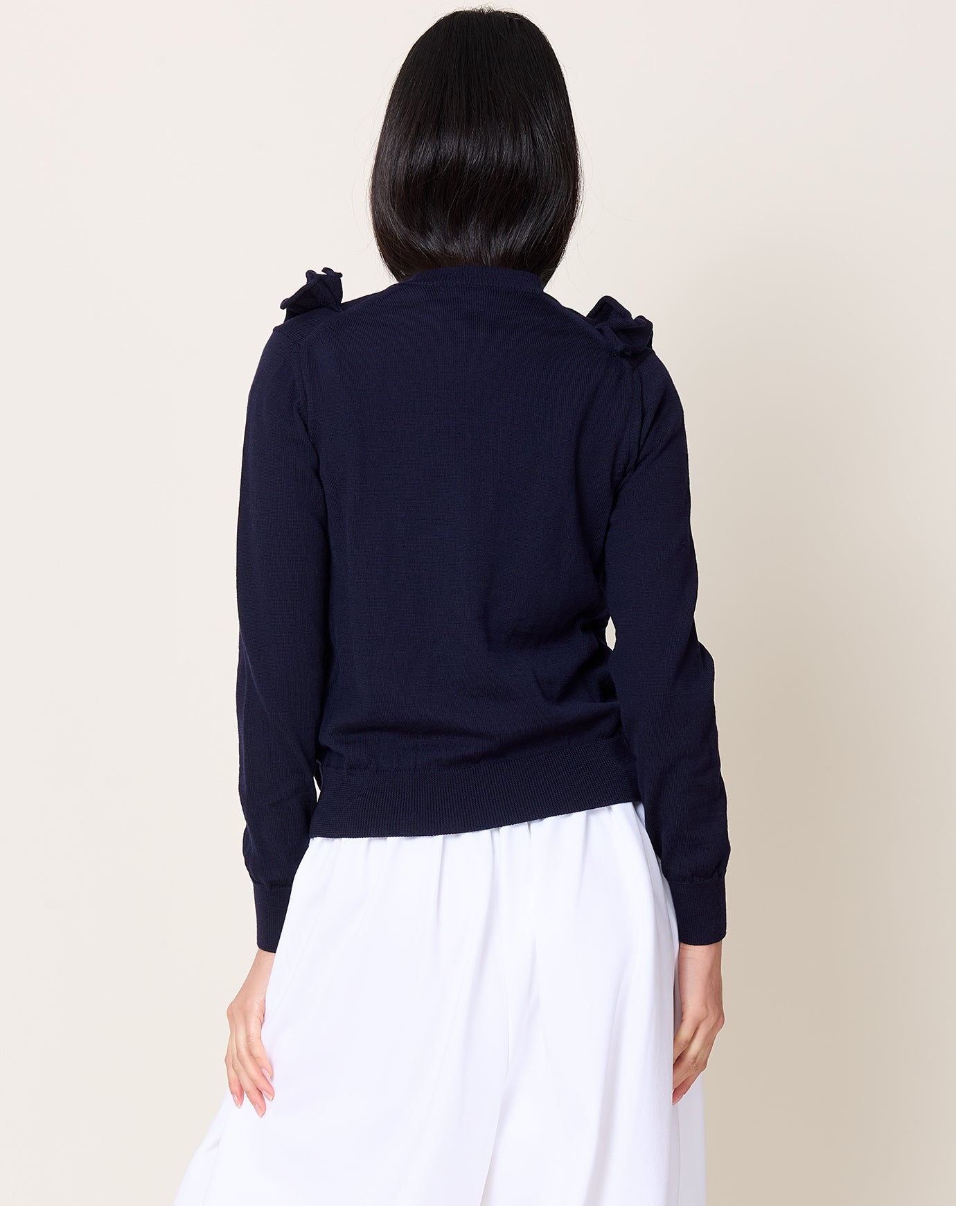 Comme des Garçons Comme des Garçons Frill Front Cardigan in Navy
