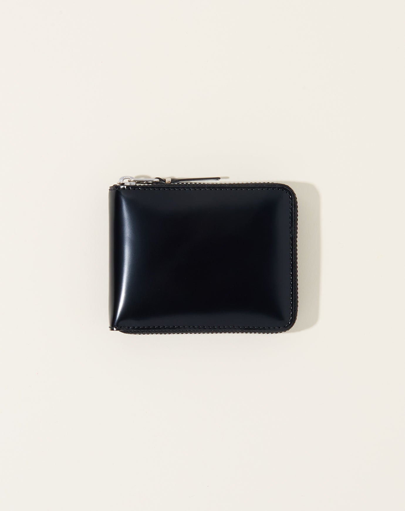 Comme des Garçons  Mirror Inside Full Zip Wallet in Silver