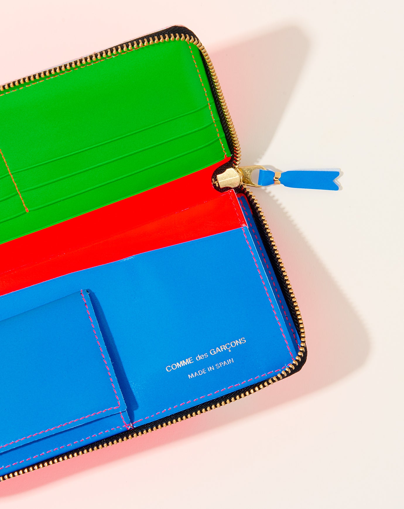 Comme des Garçons  Leather Wallet in Super Fluo Orange