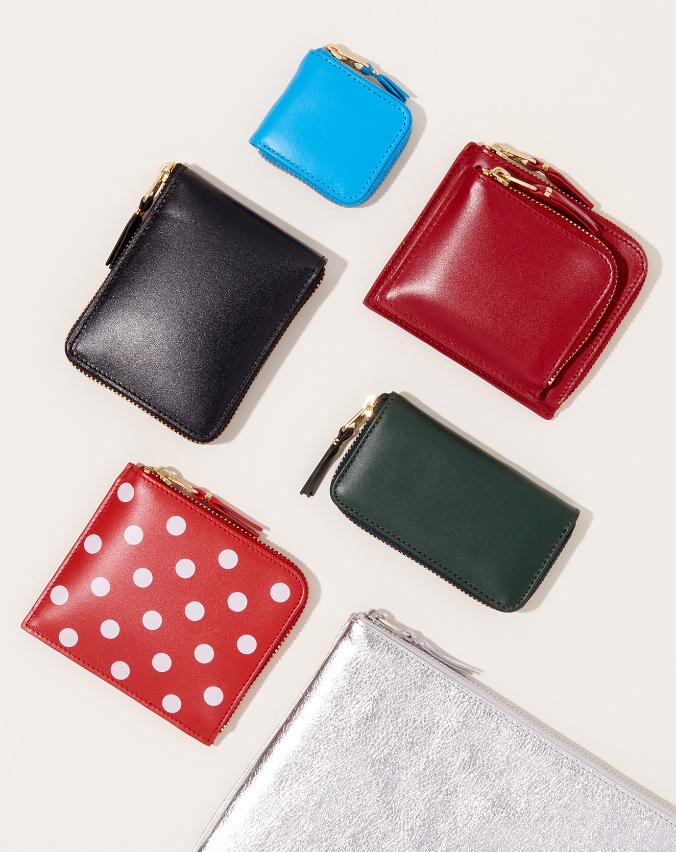 Comme des Garçons  Gold Line Wallet Zip Pouch in Silver