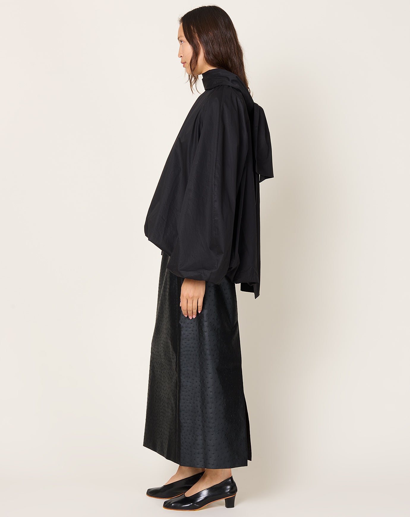 Cordera Bow Shirt in Black