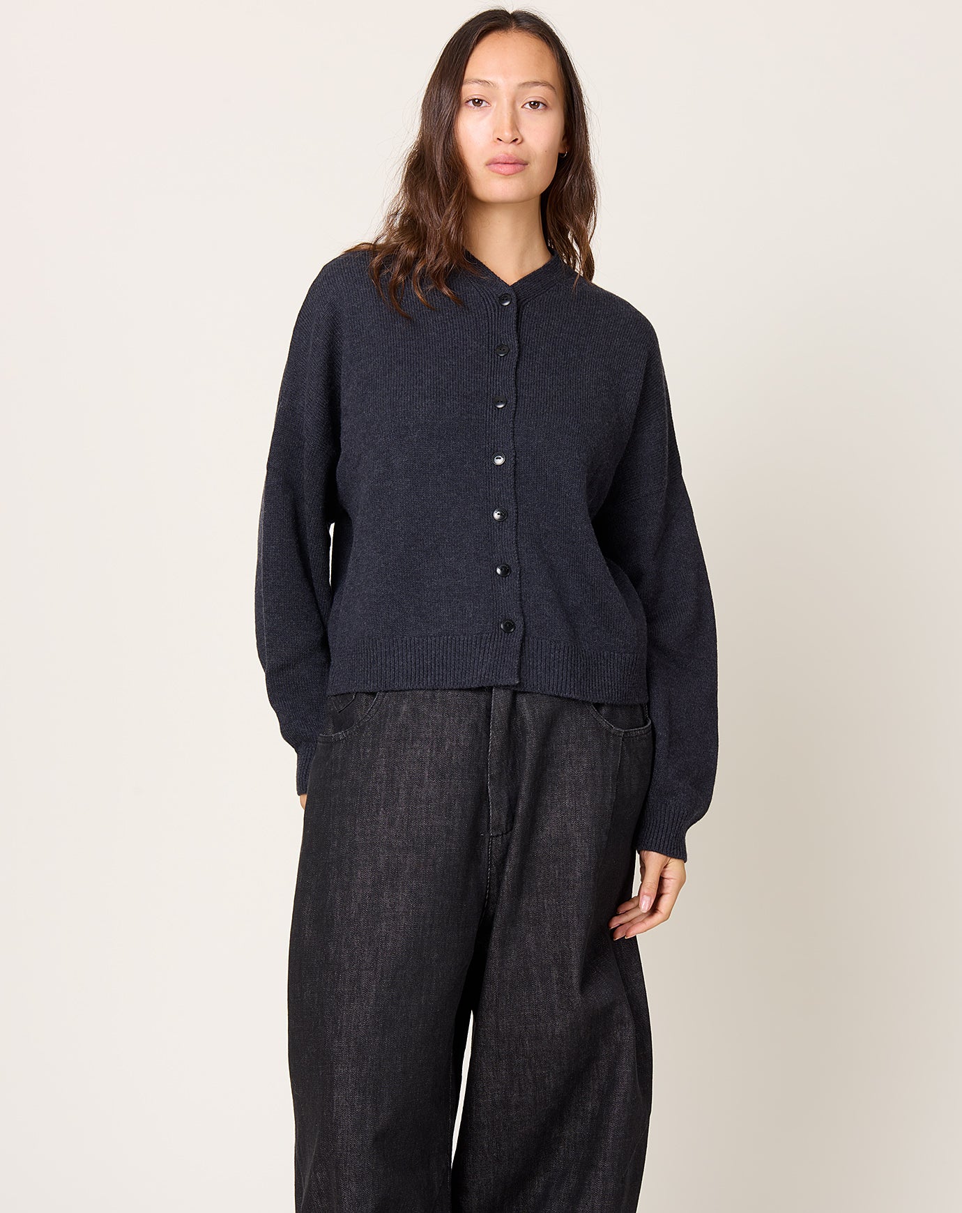 Cordera Merino Wool Cardigan in Anthracite