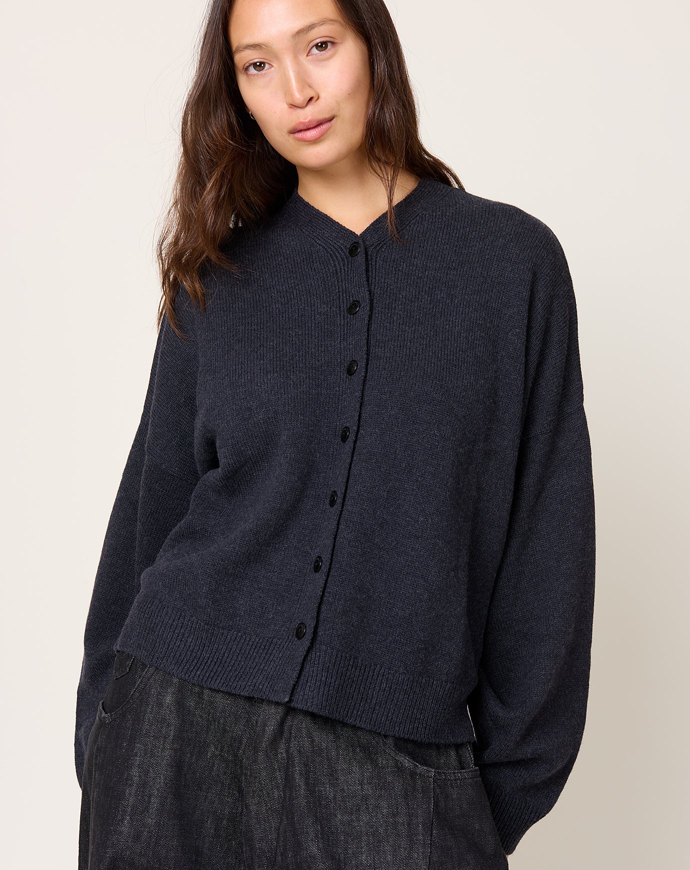 Cordera Merino Wool Cardigan in Anthracite