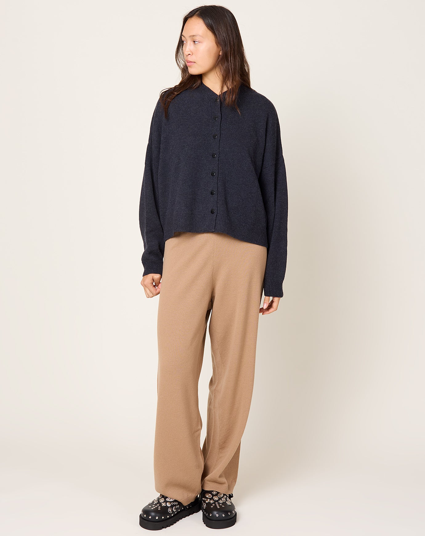 Cordera Merino Wool Straight Pants in Camel