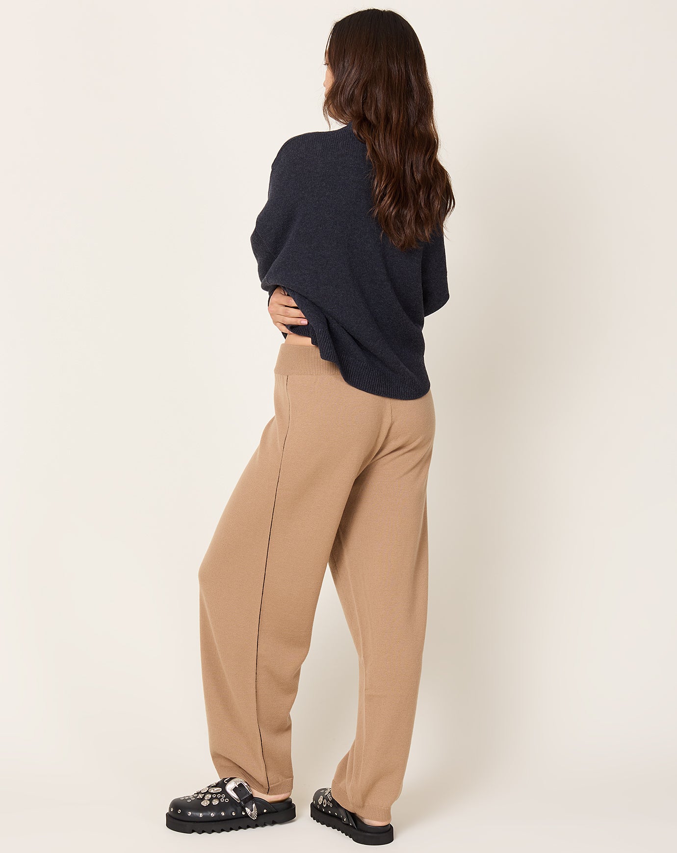 Cordera Merino Wool Straight Pants in Camel