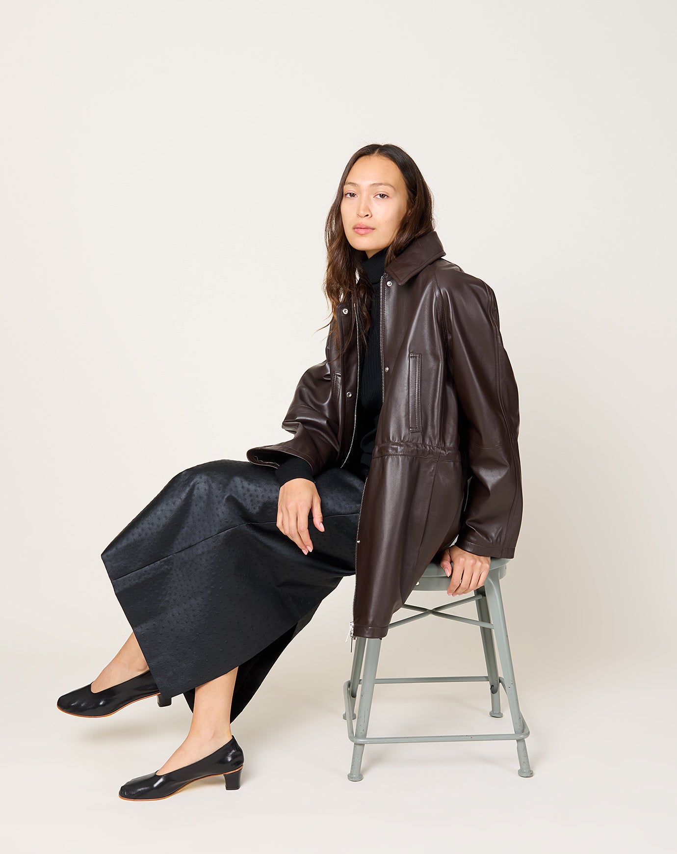 Cordera Nappa Trench Jacket in Brown