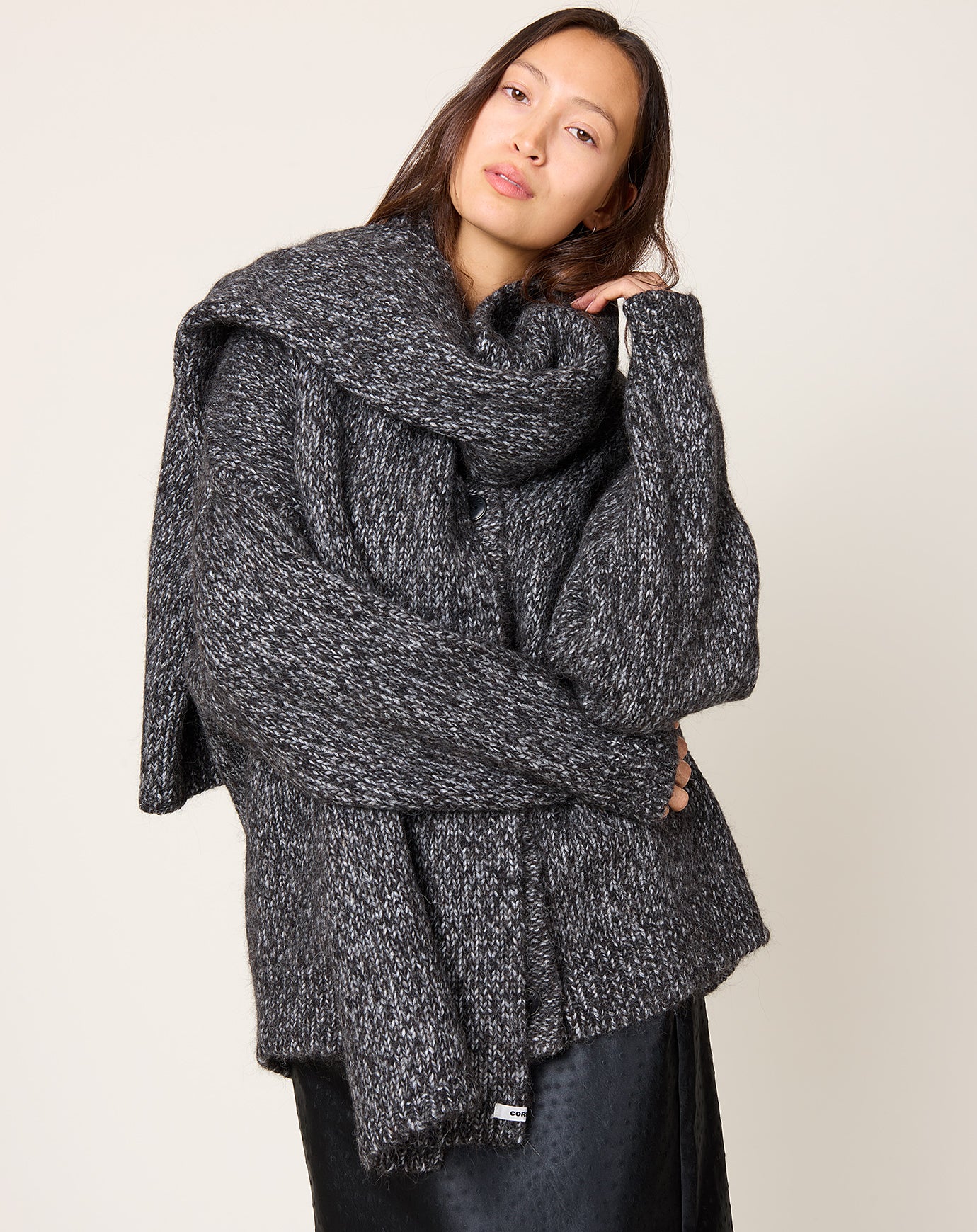 Cordera Scarf in Black Melange