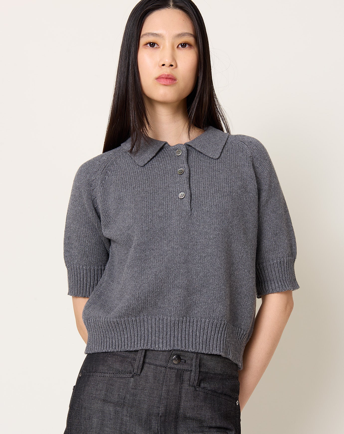 Demylee Bailey Polo in Dark Heather Grey
