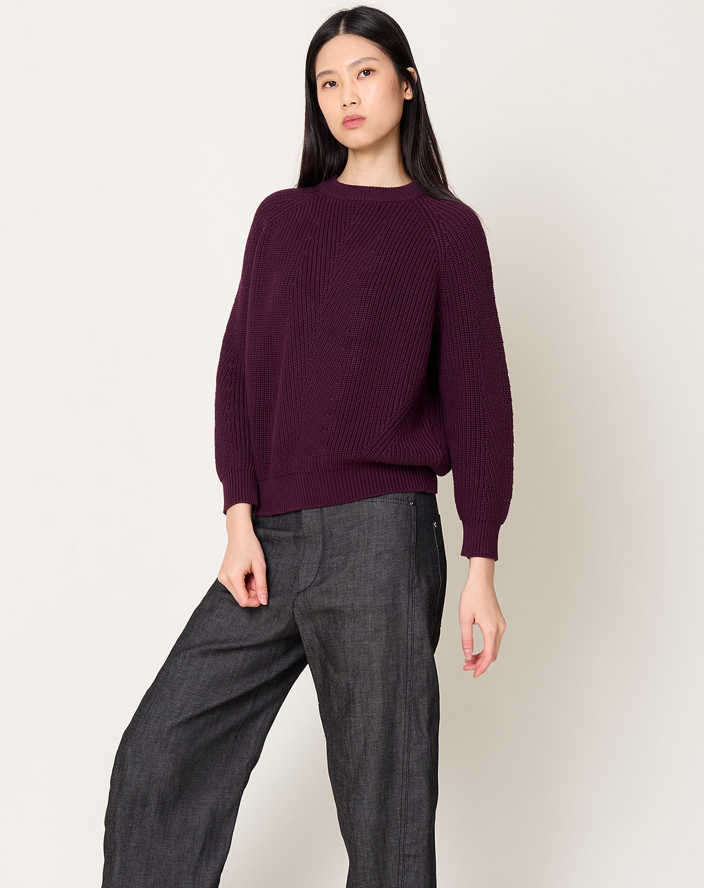 Demylee Chelsea Sweater in Aubergine