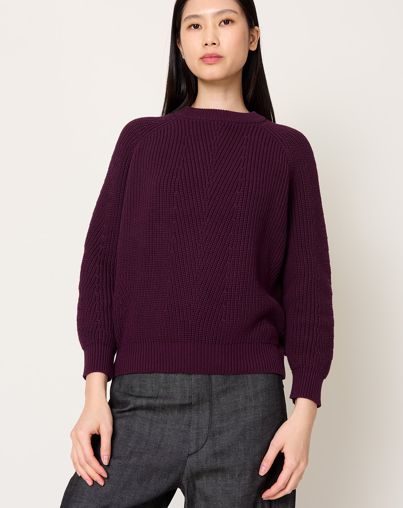 Demylee Chelsea Sweater in Aubergine