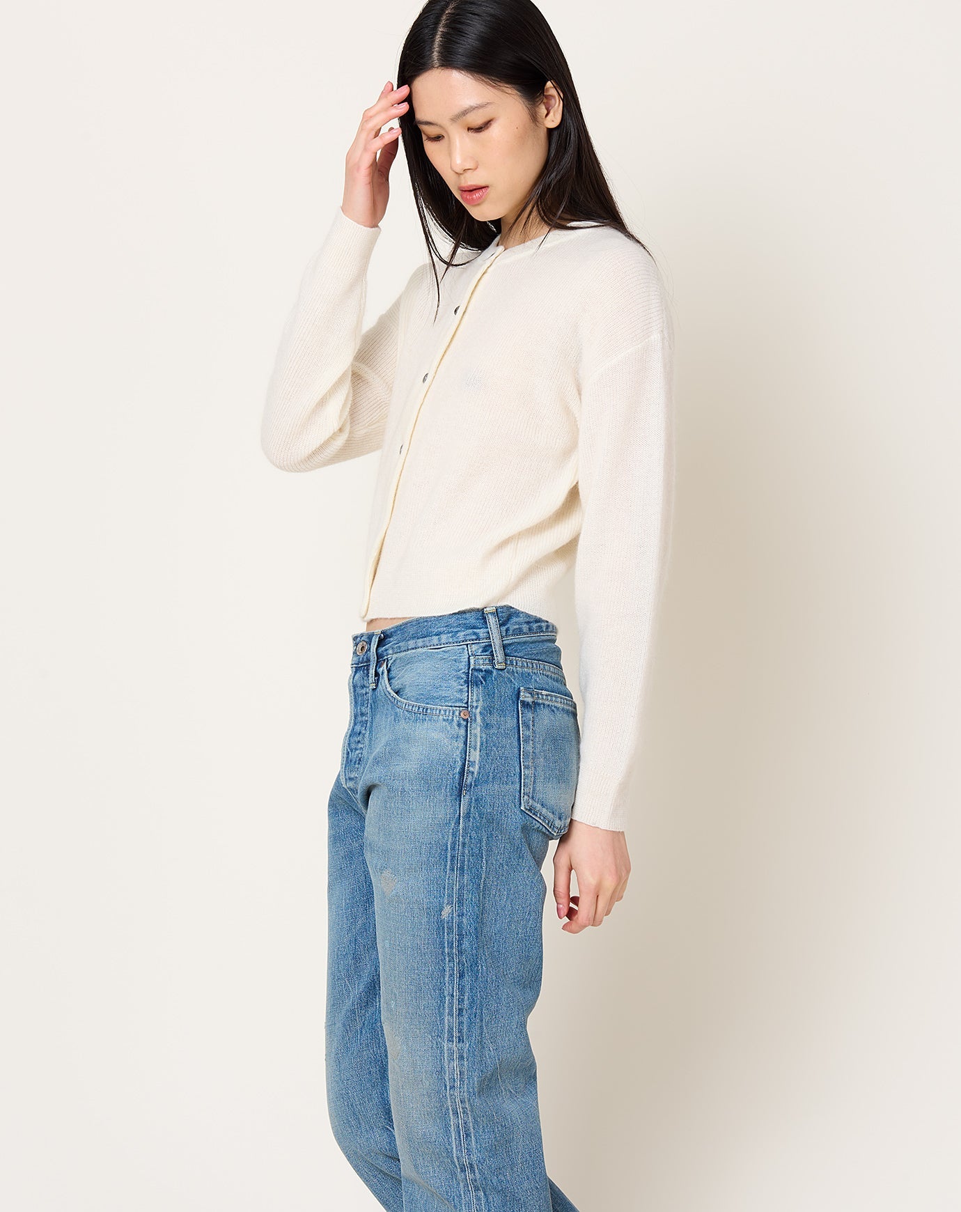 Demylee Julissa Mohair Cardigan in Off White