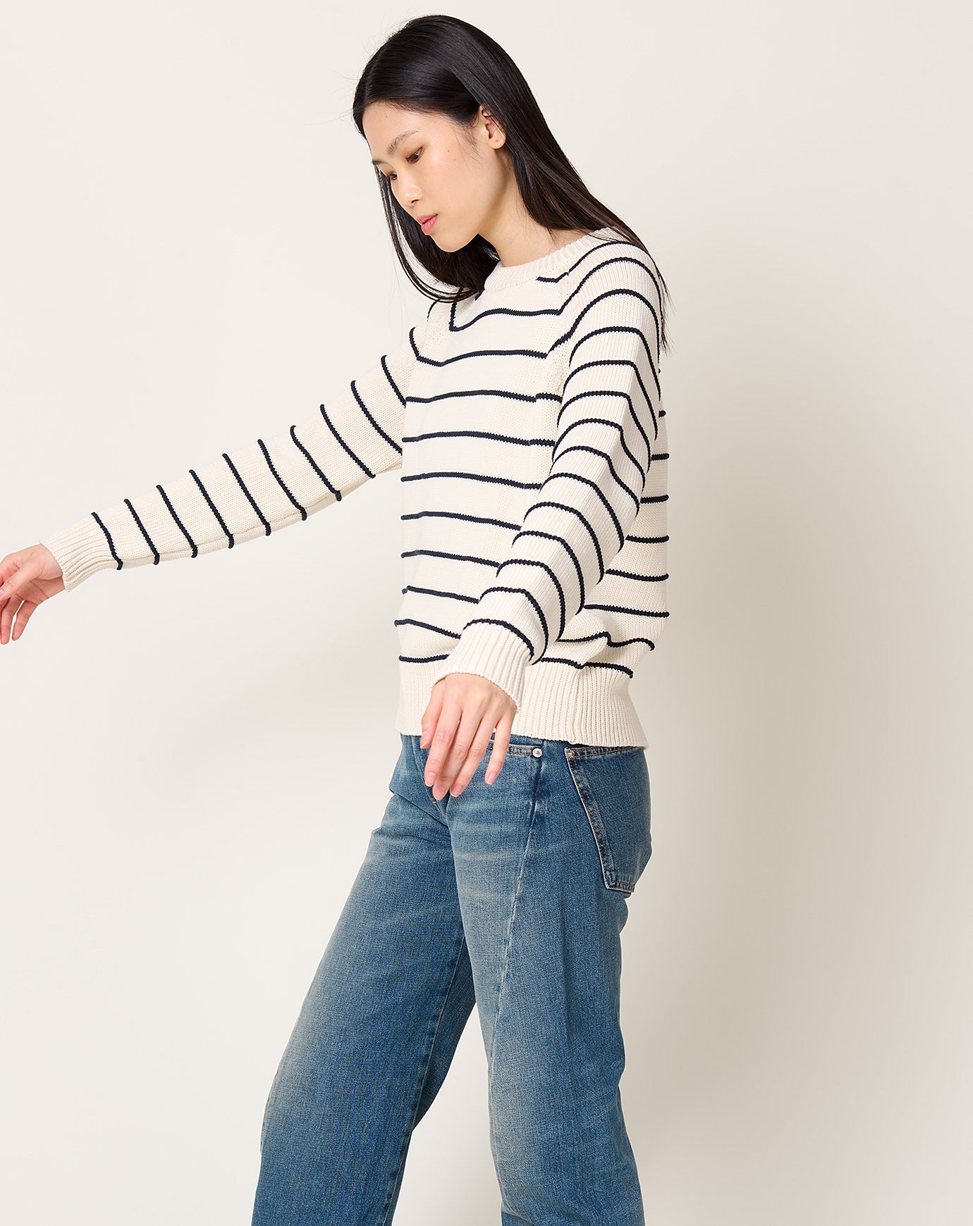 Demylee Lilicia Sweater in Off White & Navy