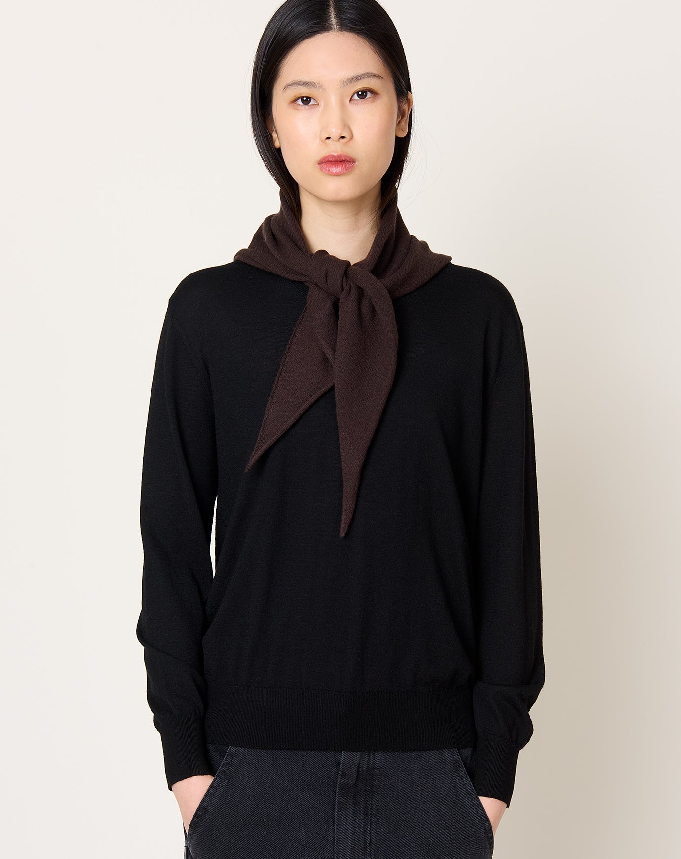 Demylee Nessa Cashmere Bandana in Espresso