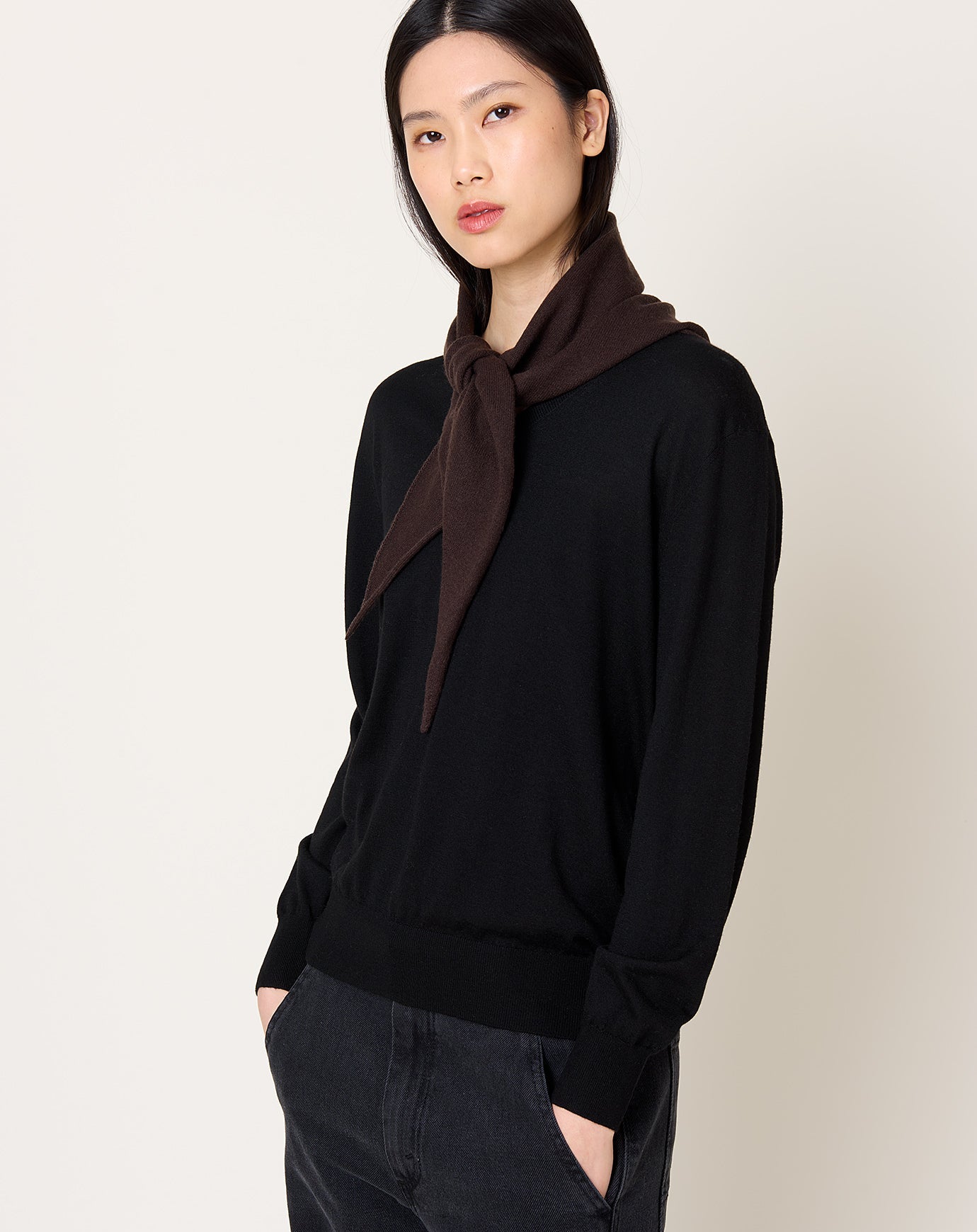 Demylee Nessa Cashmere Bandana in Espresso