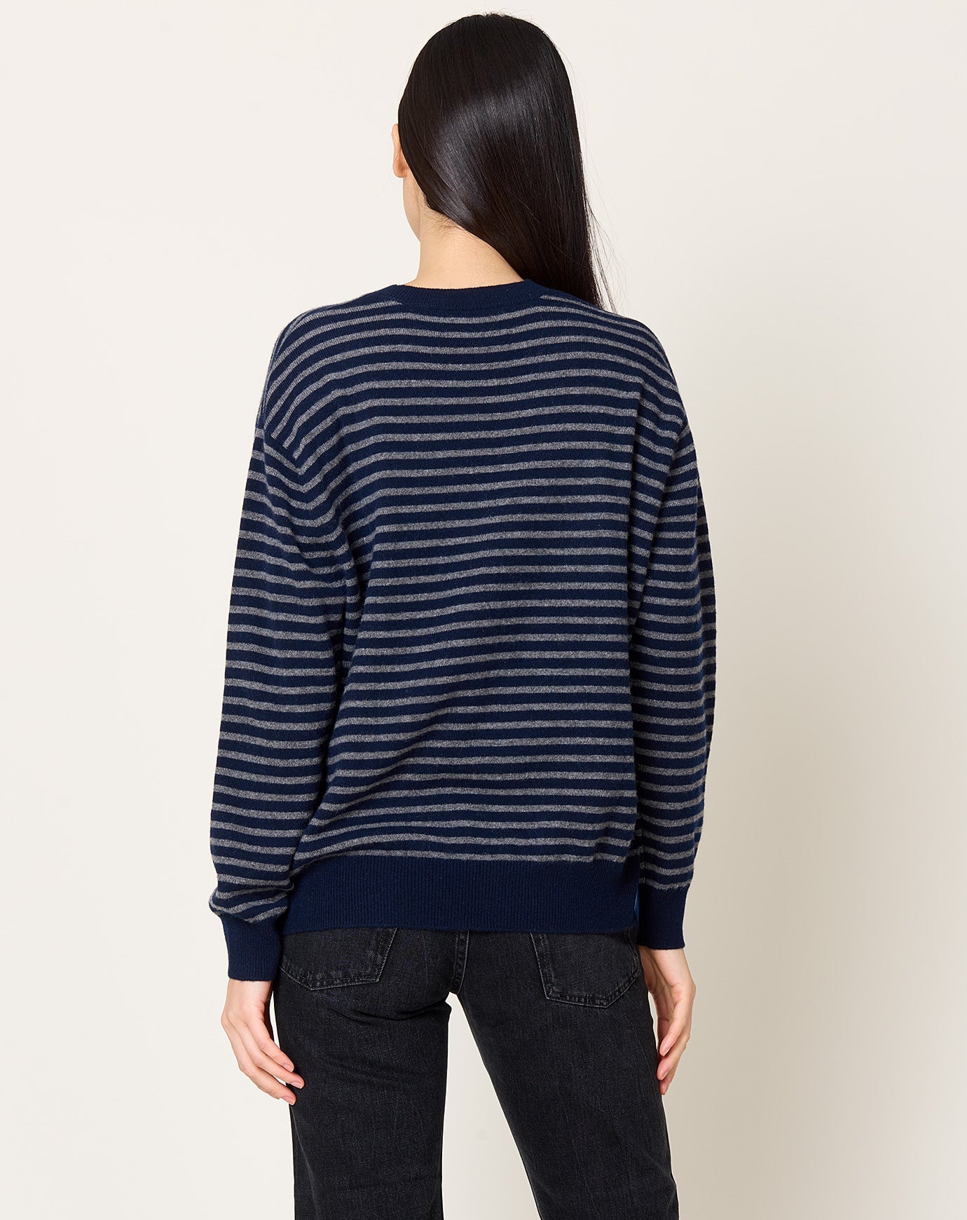 Demylee Neve Sweater in Navy & Dark Heather Grey