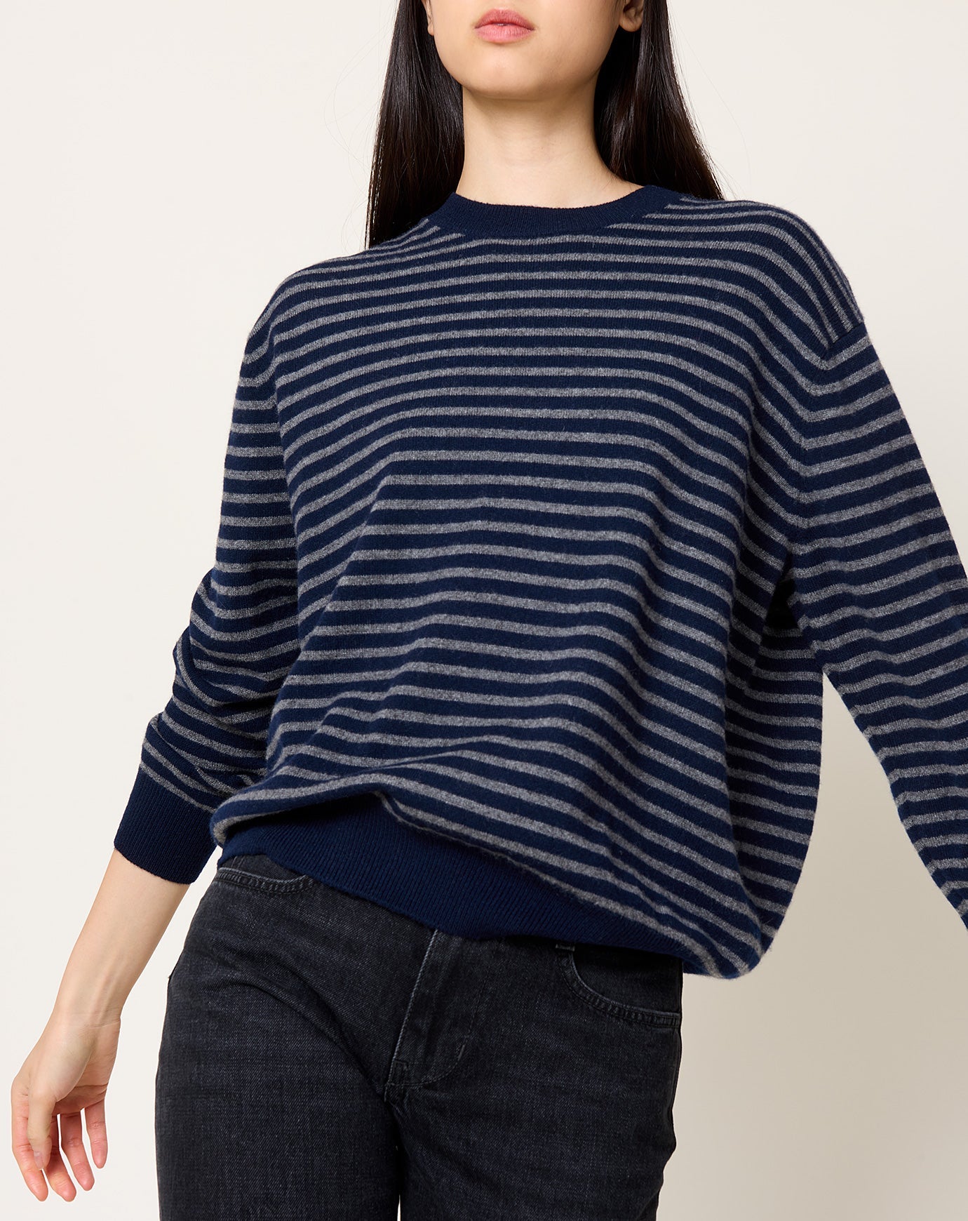 Demylee Neve Sweater in Navy & Dark Heather Grey