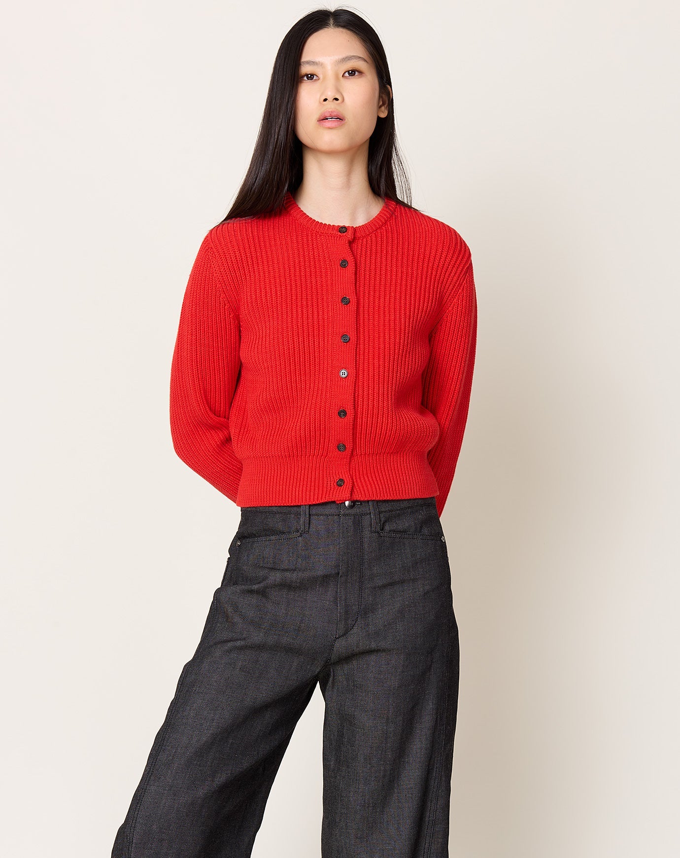 Demylee Riana Cotton Cardigan in Vermillion