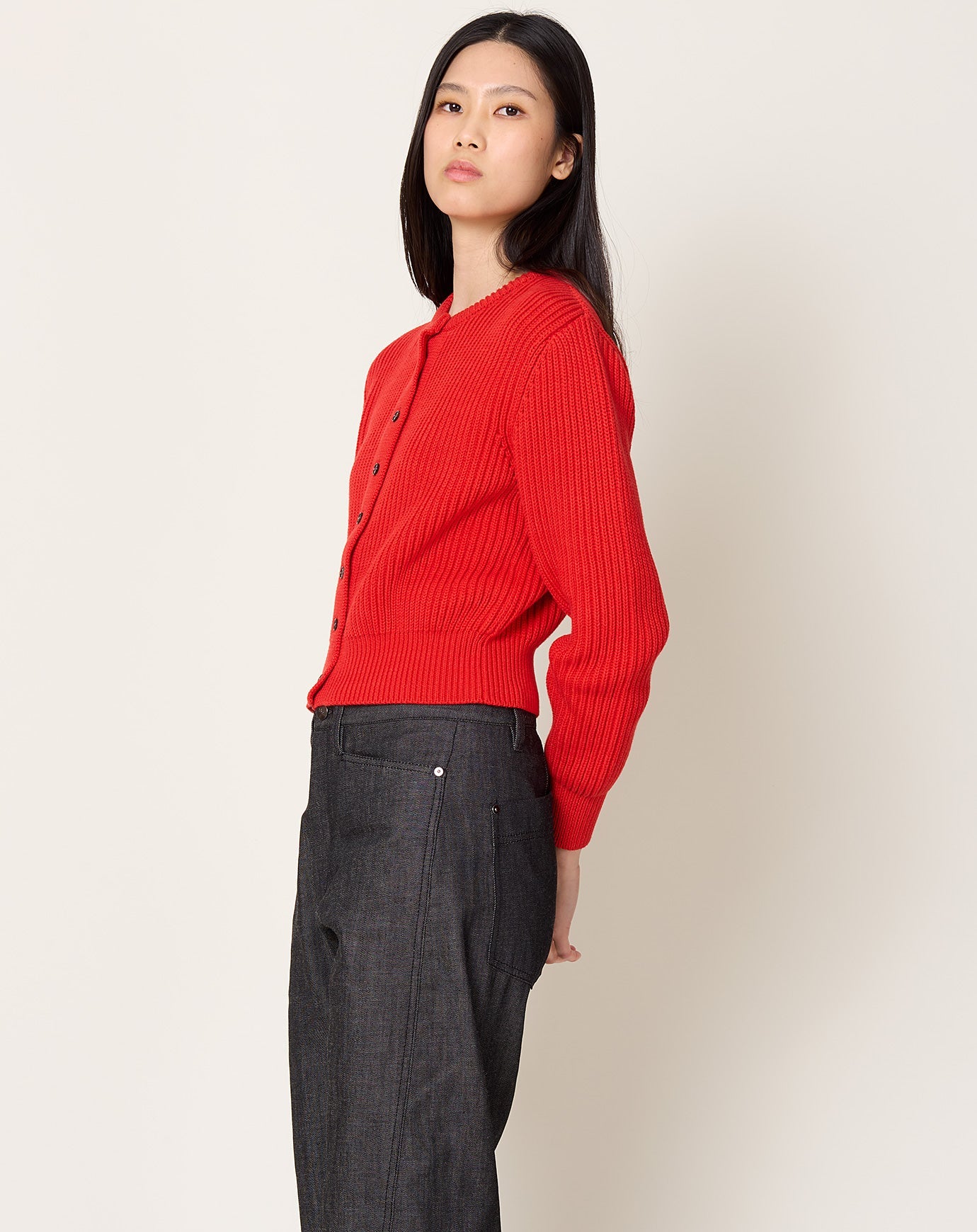 Demylee Riana Cotton Cardigan in Vermillion