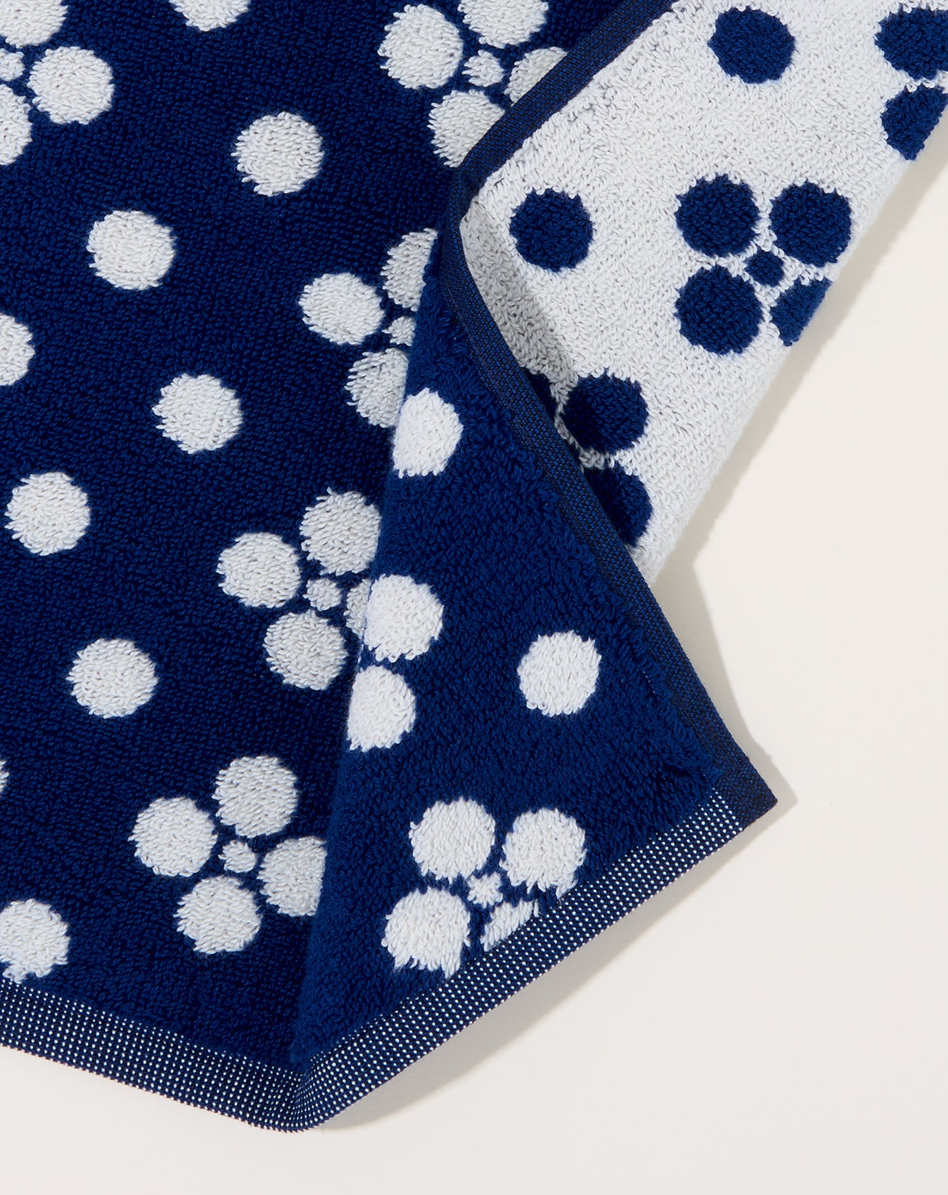 Dusen Dusen Navy Pattern Lisa Washcloth