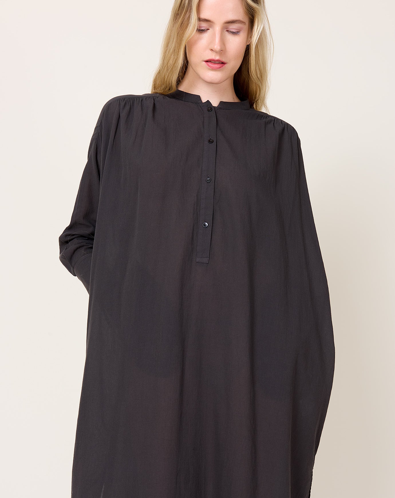 evam eva Botanical Dye Dress in Sumi