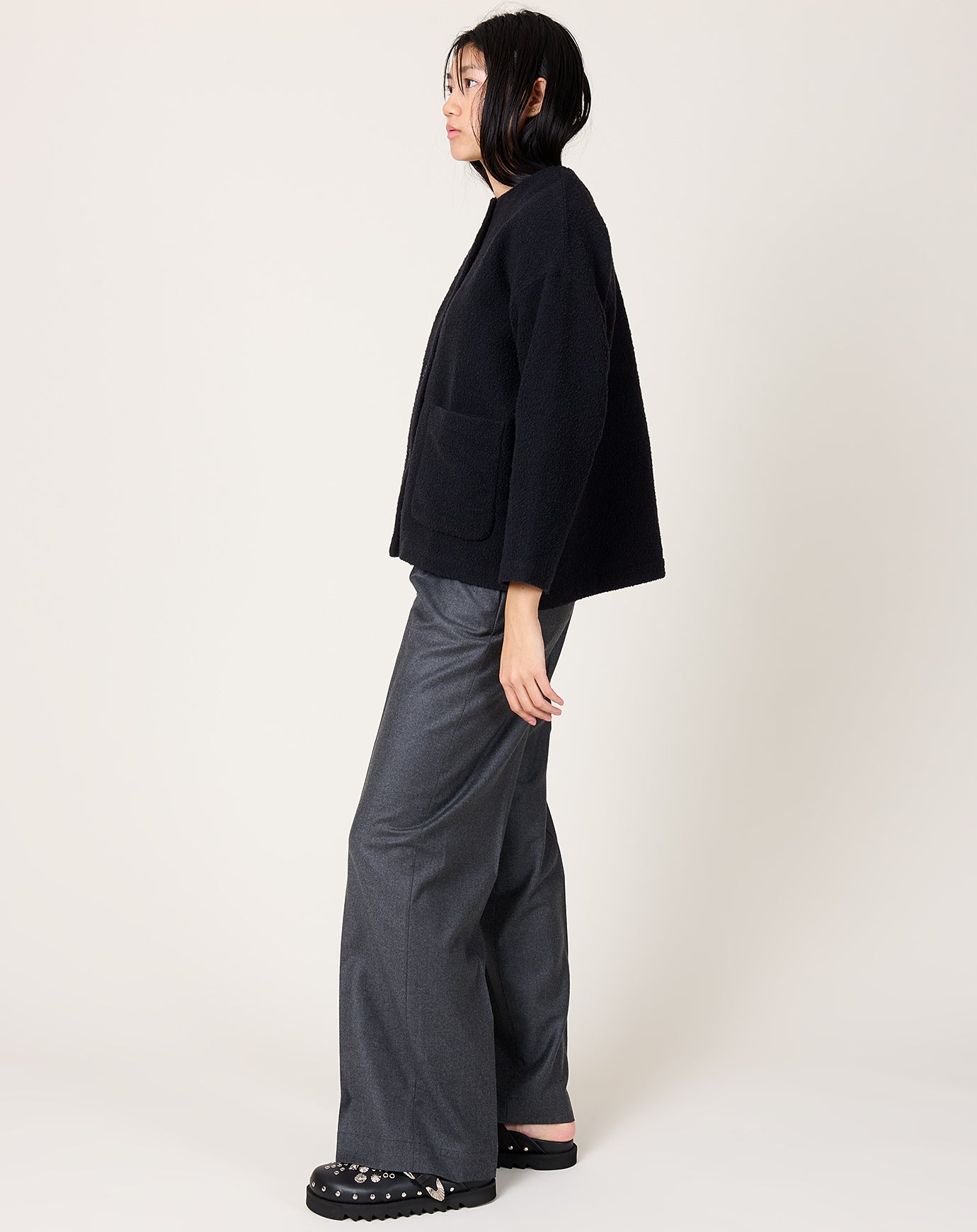 evam eva Wool Jacket in Sumi