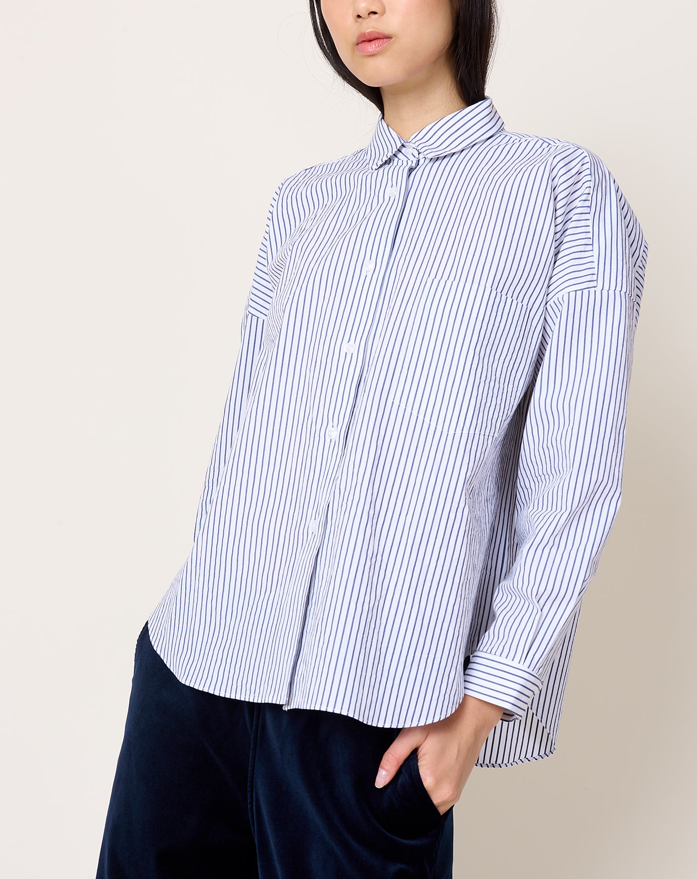 Fabiana Pigna Egu Blouse in Navy Stripe