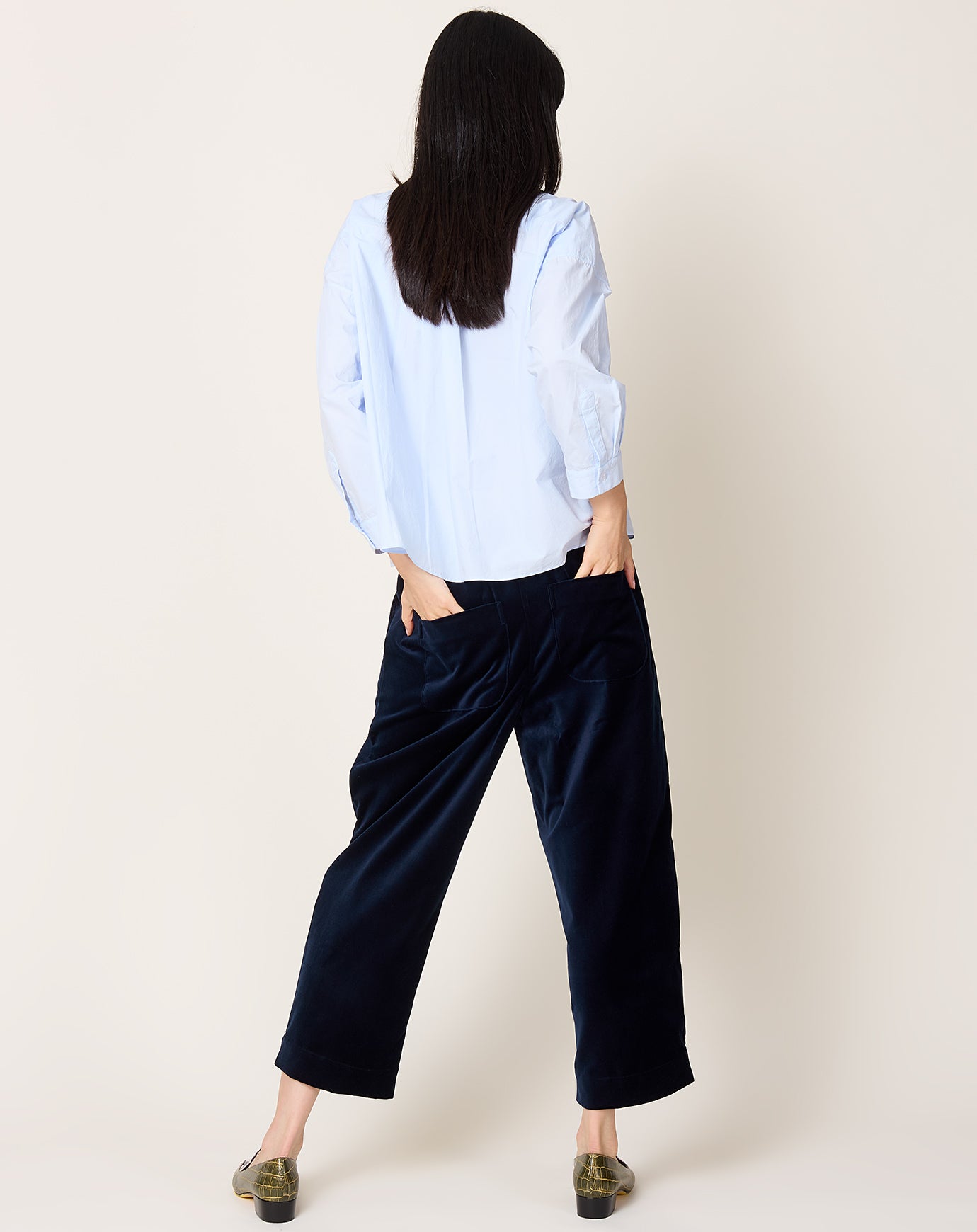 Fabiana Pigna Velvet Torme Pant in Ciel de Nuit
