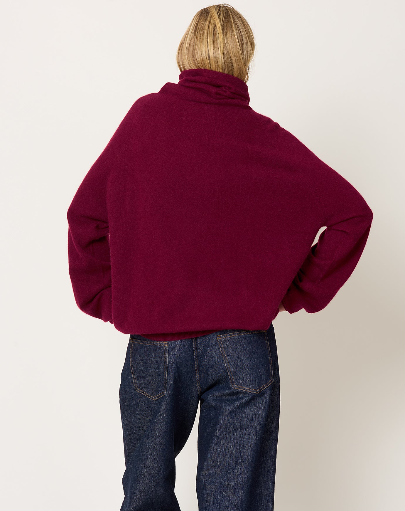 Frenckenberger BF High Neck Sweater in Burgundy