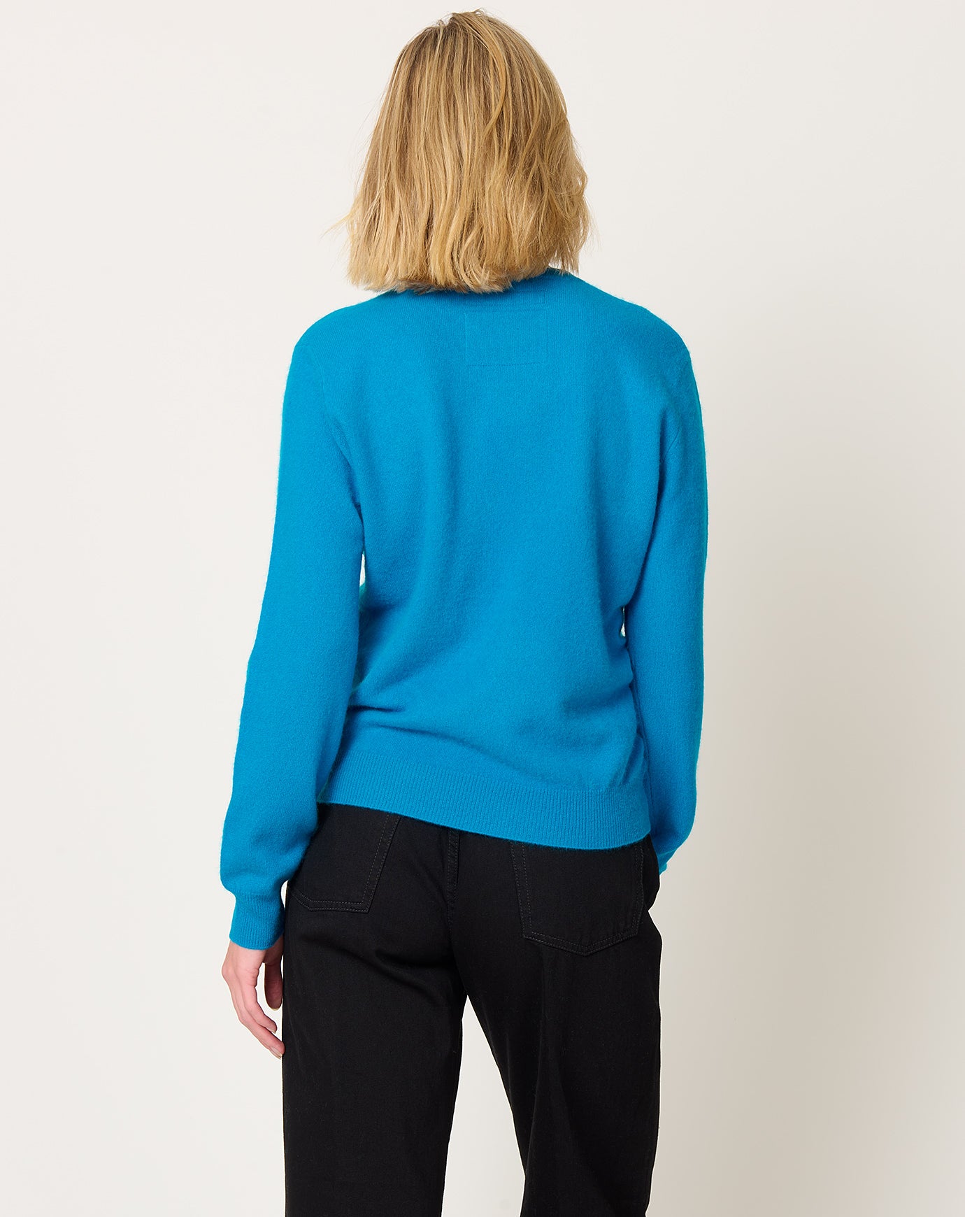 Frenckenberger Mini R Neck Sweater in Electric Blue