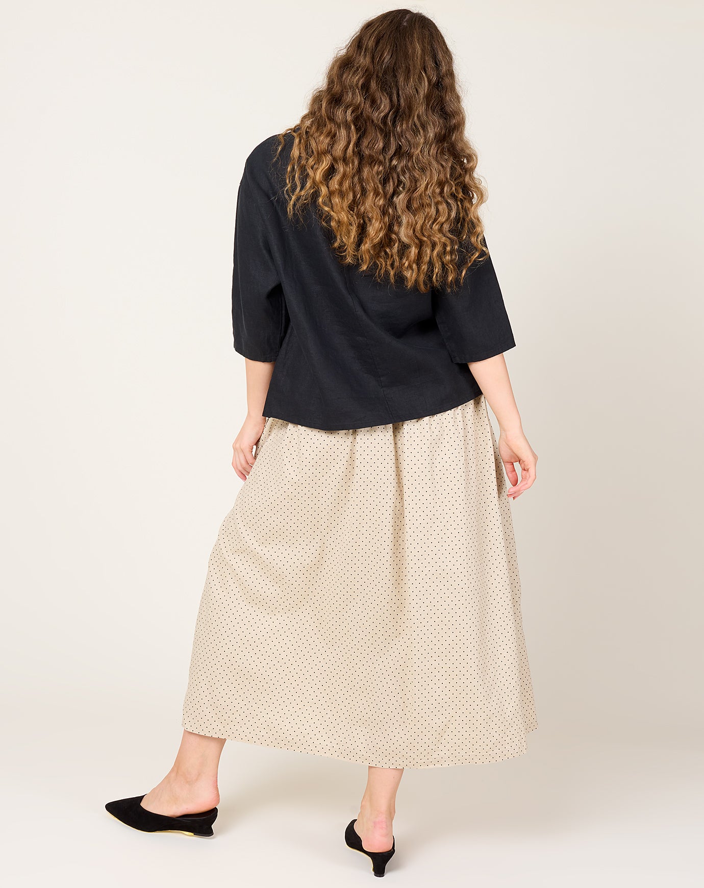 Ichi Antiquités C/L Dot Skirt in Natural