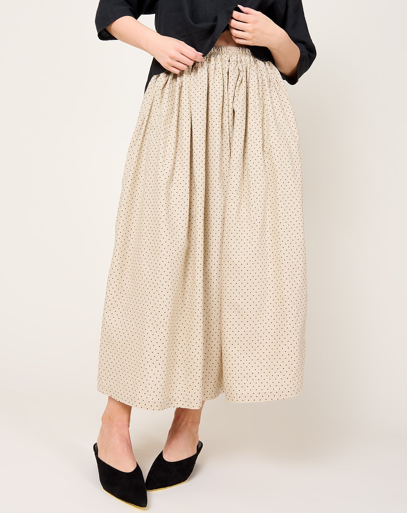 Ichi Antiquités C/L Dot Skirt in Natural