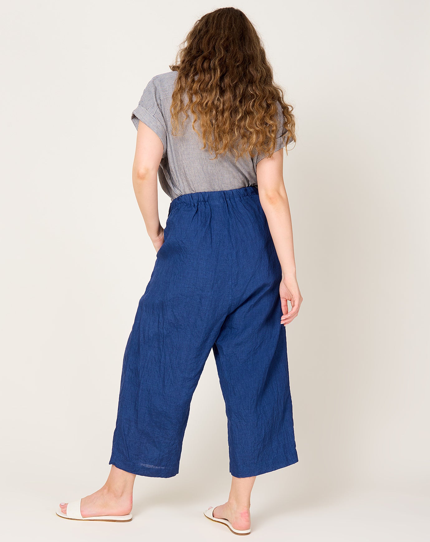 Ichi Antiquités Indigo Linen Pants