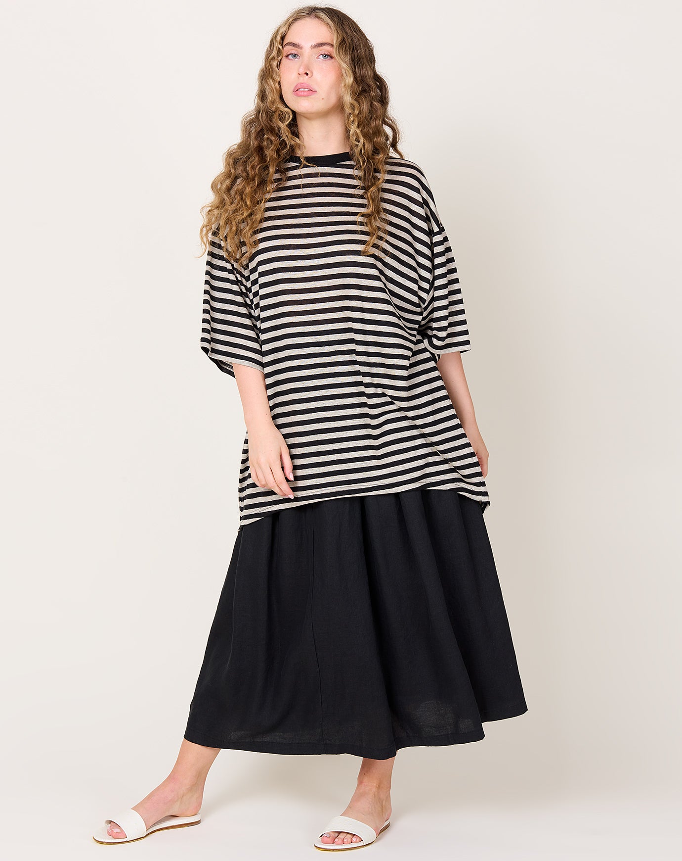 Ichi Antiquités Stripe Linen Jersey Pullover