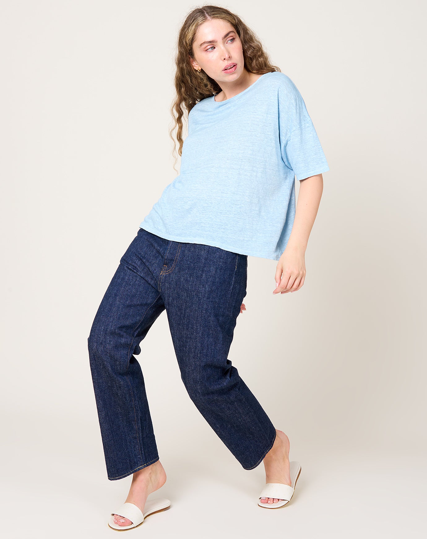 Ichi Antiquités Natural Silk Hand Dye Indigo Pullover