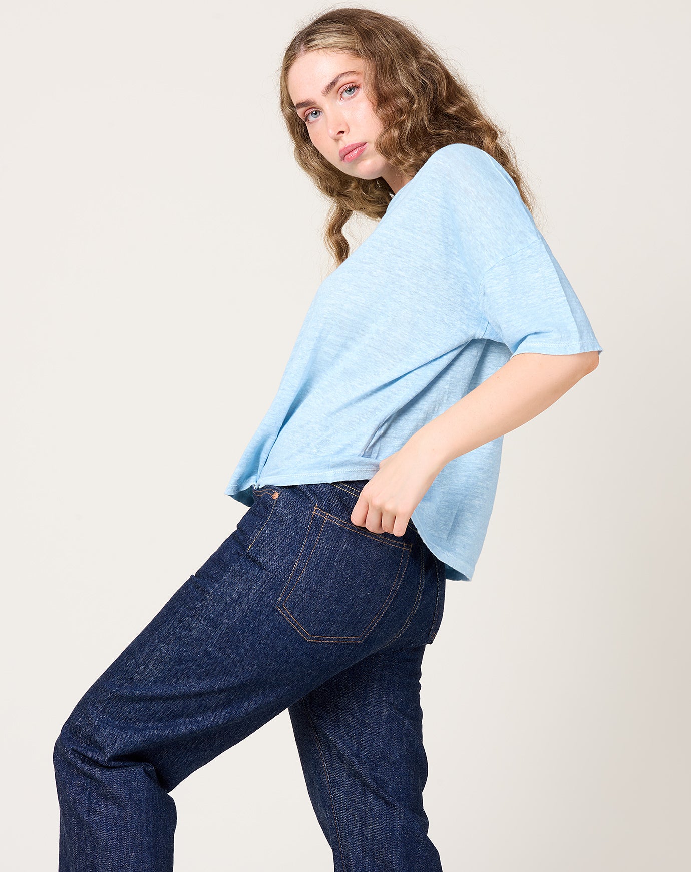 Ichi Antiquités Natural Silk Hand Dye Indigo Pullover