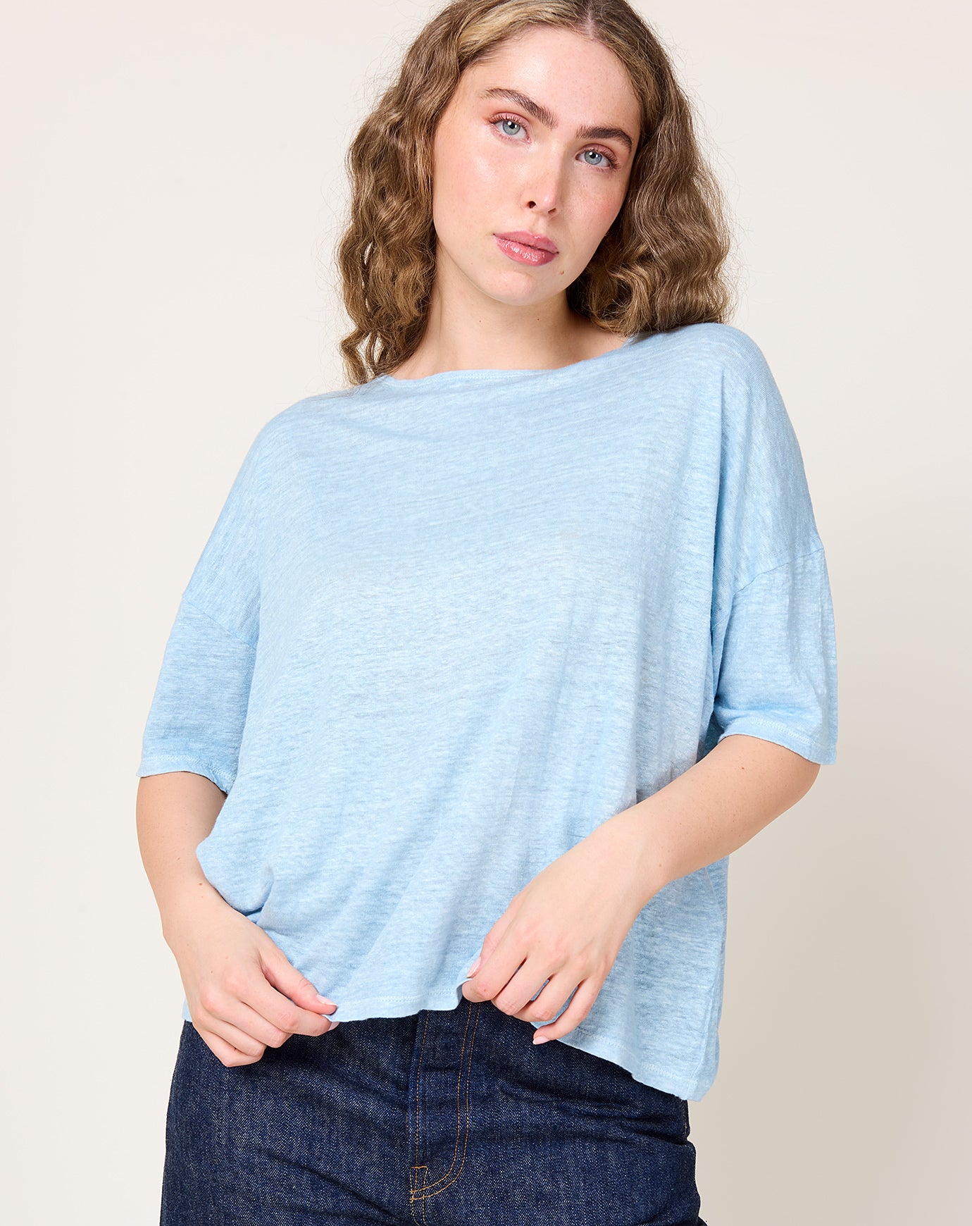 Ichi Antiquités Natural Silk Hand Dye Indigo Pullover