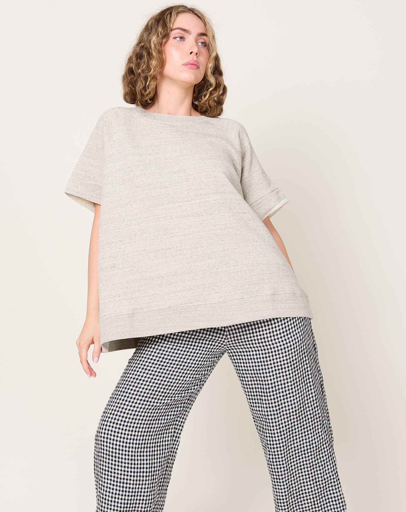 Ichi Antiquités UNDYED Fleece Pullover in Grey