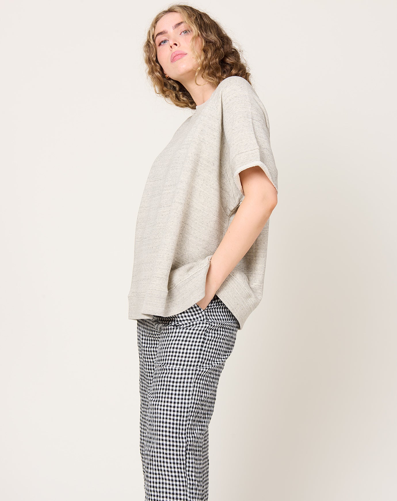 Ichi Antiquités UNDYED Fleece Pullover in Grey