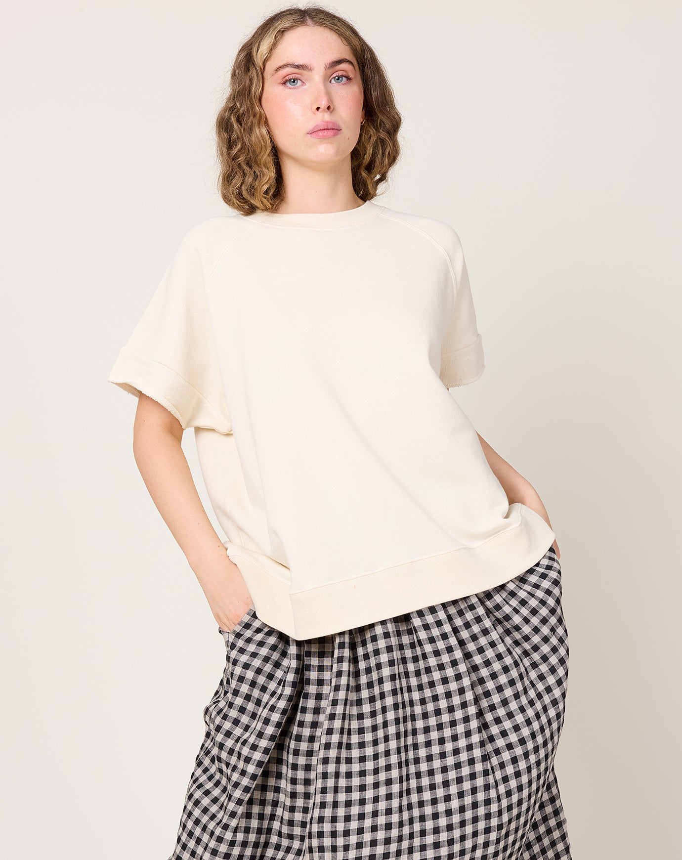 Ichi Antiquités UNDYED Fleece Pullover in Natural