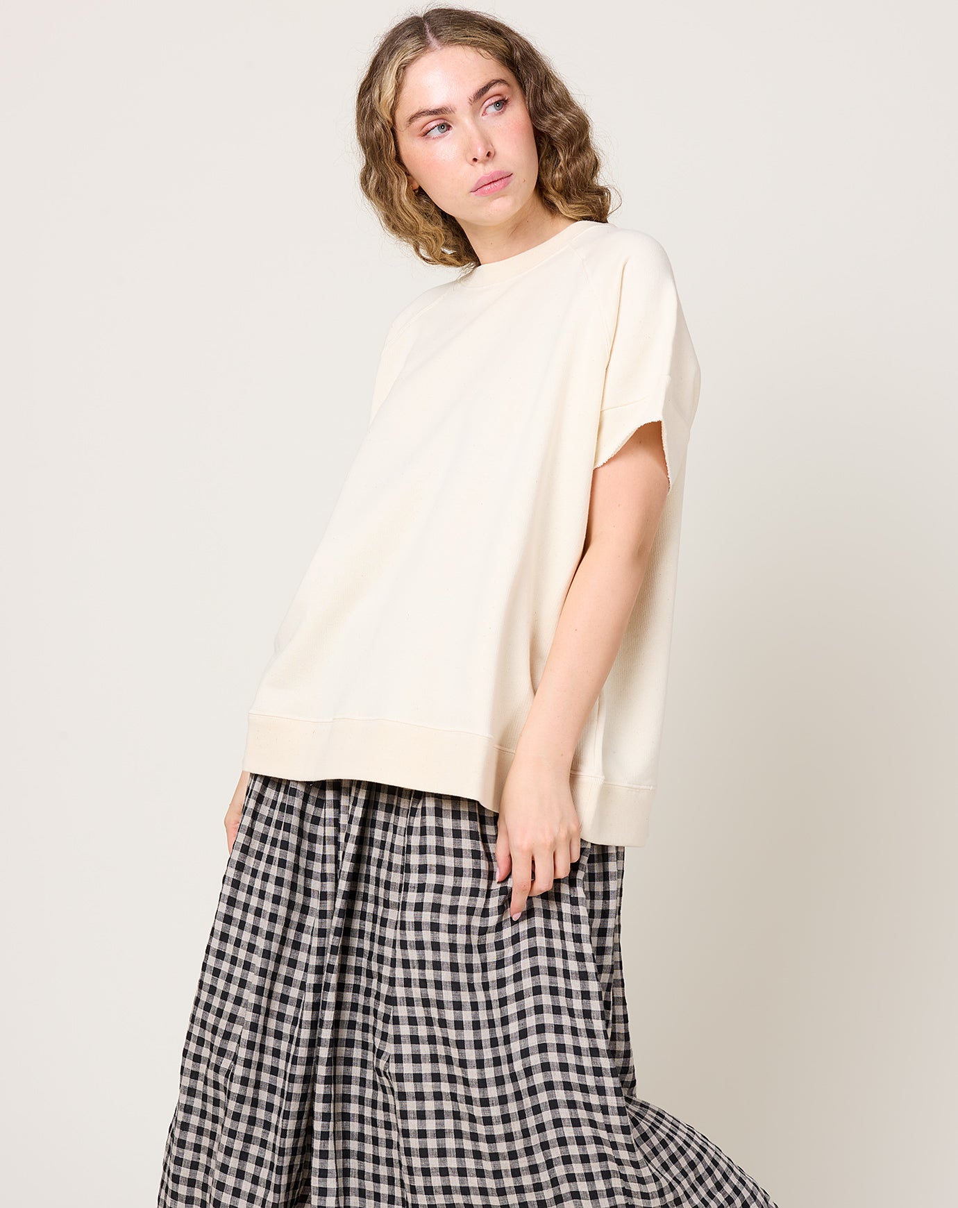 Ichi Antiquités UNDYED Fleece Pullover in Natural