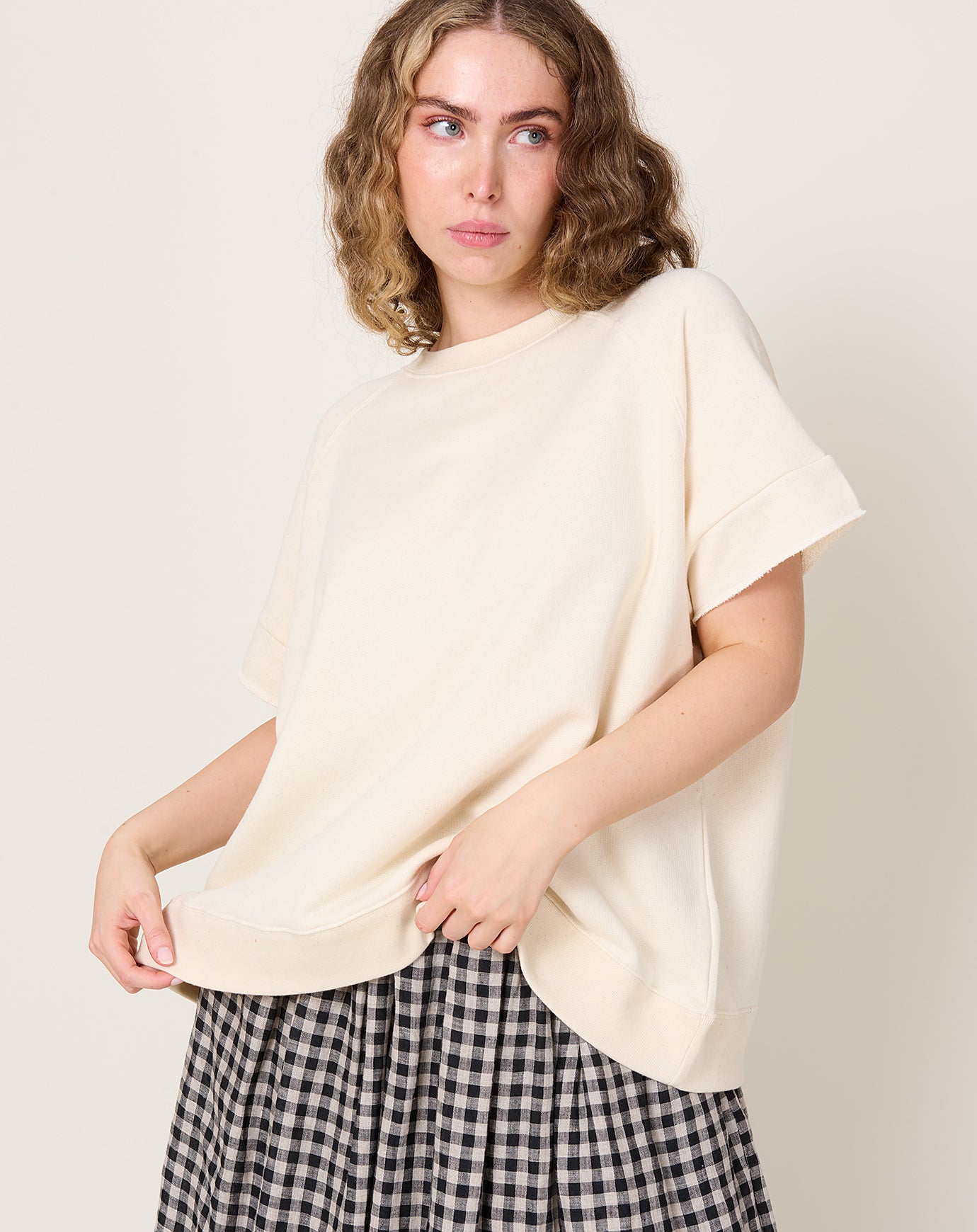 Ichi Antiquités UNDYED Fleece Pullover in Natural