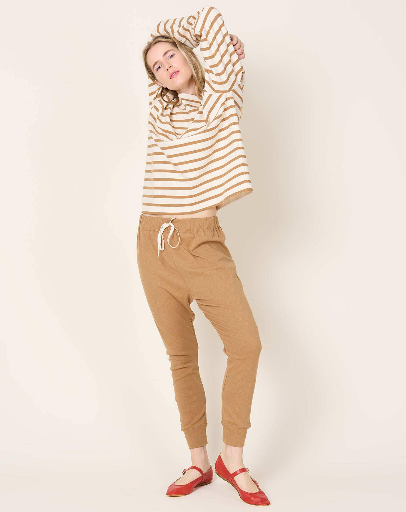 Ichi Antiquités UNDYED Rib Pants in Camel