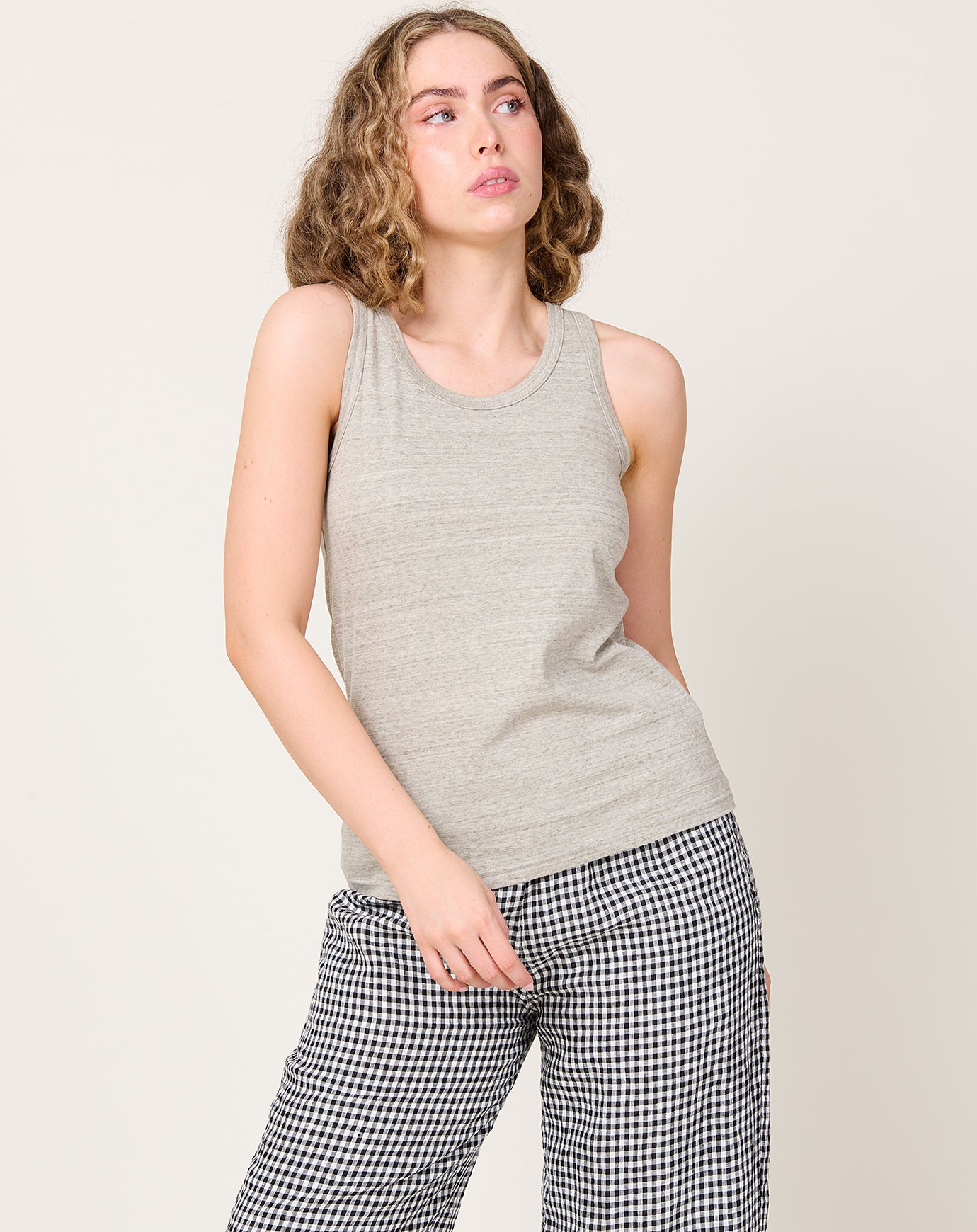 Ichi Antiquités UNDYED Tank Top in Grey