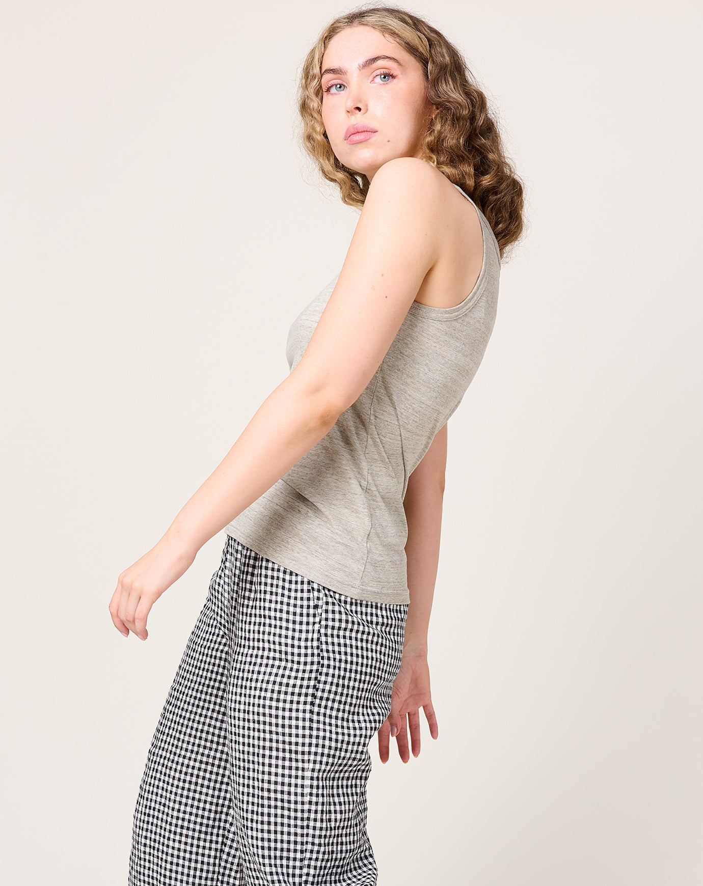 Ichi Antiquités UNDYED Tank Top in Grey