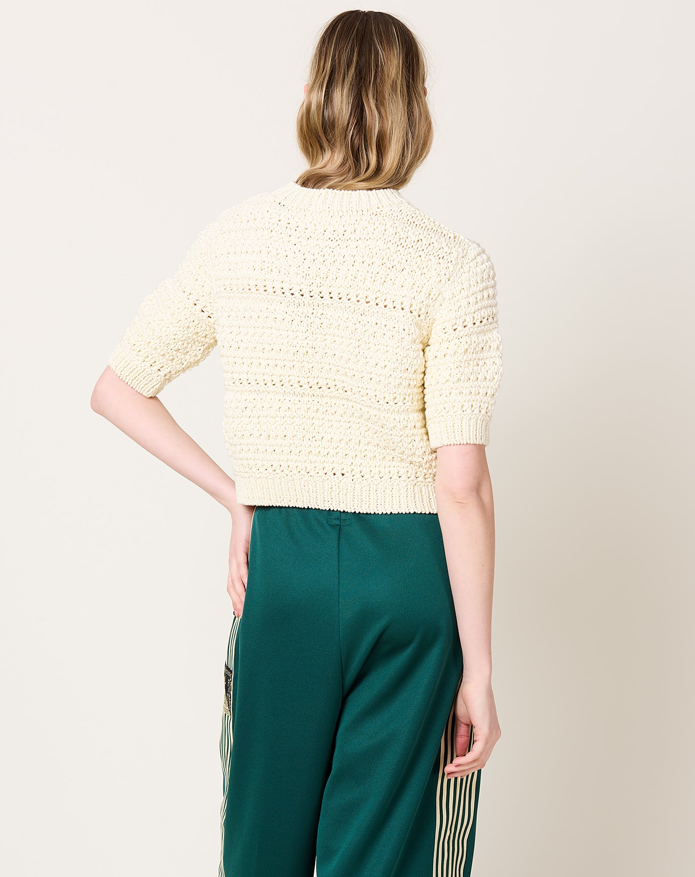 JUD Little Town Short Sleeved Pullover in Ecru