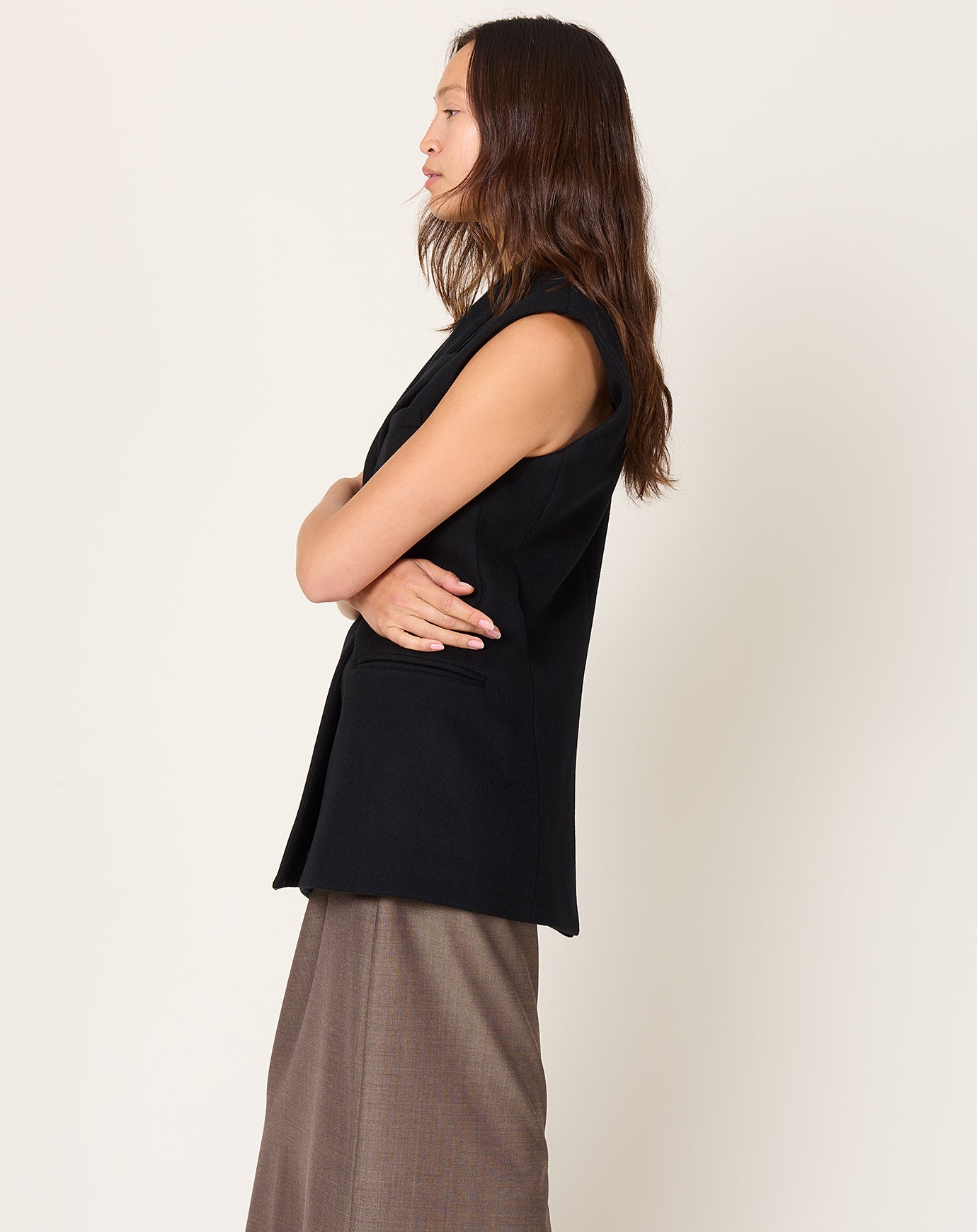 Kallmeyer Deon Sleeveless Blazer in Black