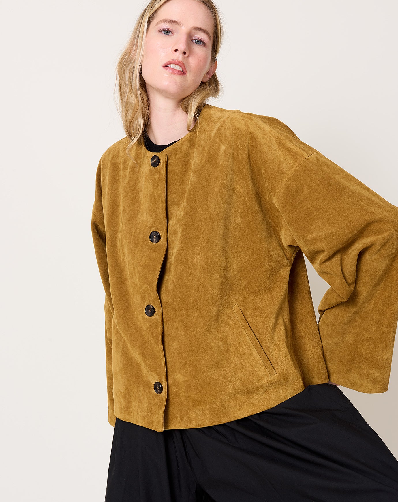 Kallmeyer Sade Cropped Jacket in Caramel