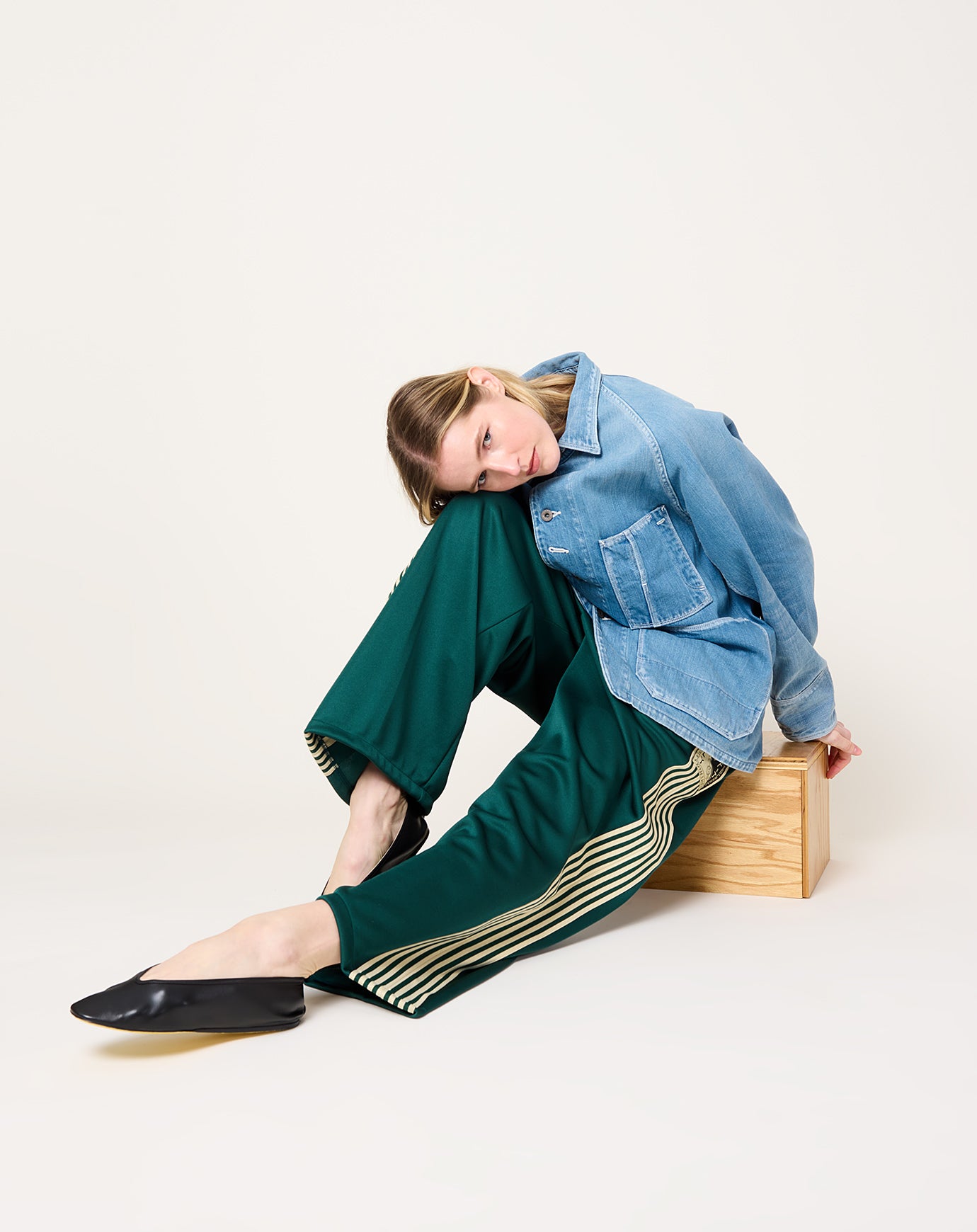 Kapital Stuntman&woman Baggy Track Pants in Green